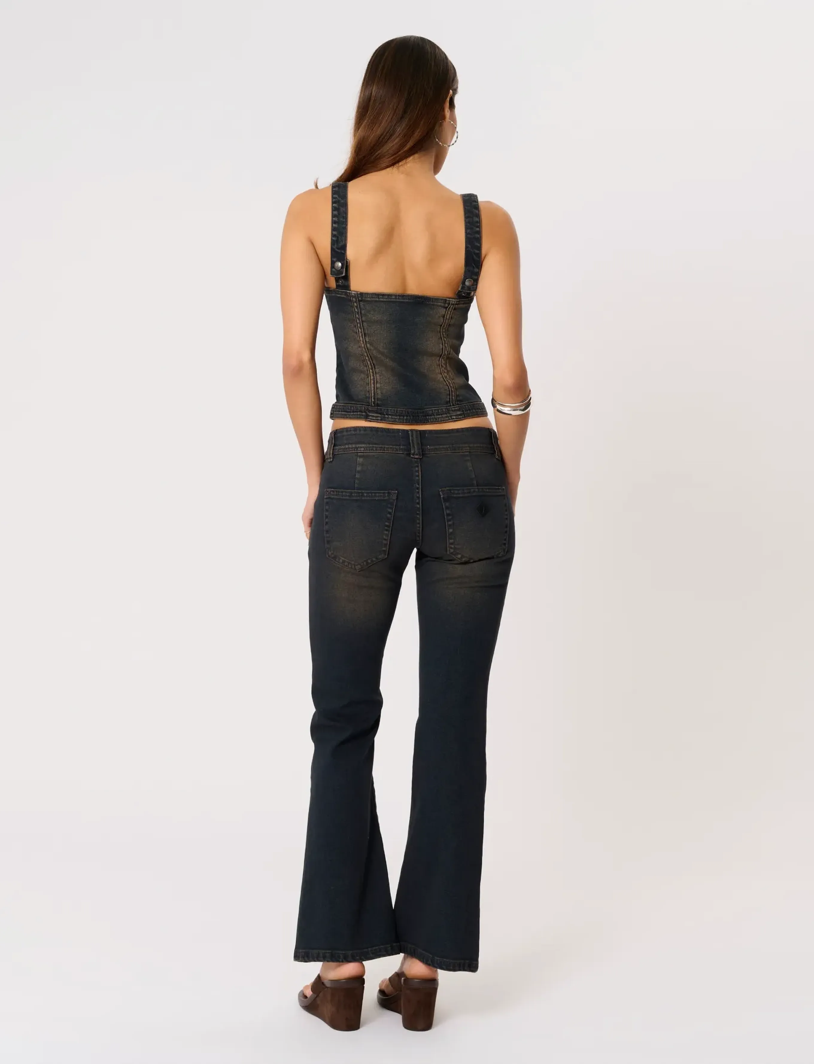 ABRAND - 00 SUPER LOW KICK BOWIEBOWIE - flared jeans - blue - 4