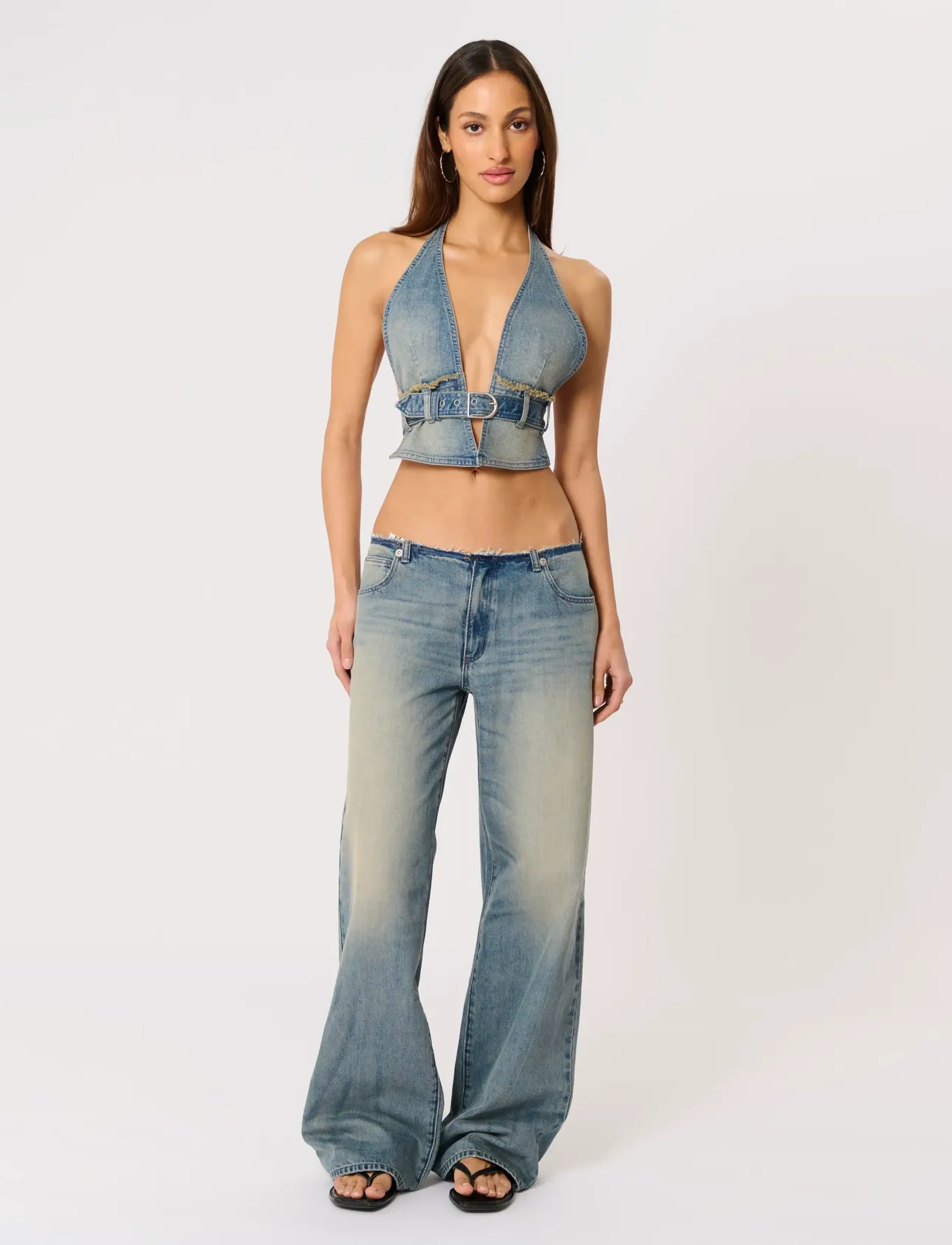 ABRAND 99 Low Baggy Mikeymikey, Kvinder, Højtaljede Baggy Jeans, Blå, Str: 22