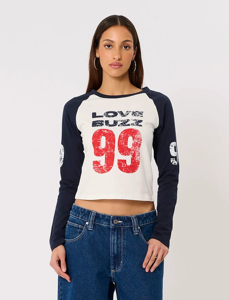 ABRAND - LOVE BUZZ RAGLANWHITE/NAVY - langærmede toppe - multi - 0
