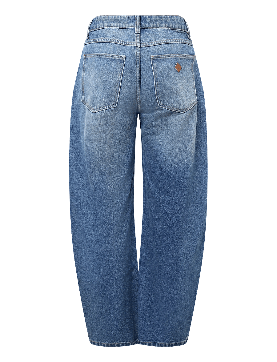 ABRAND - 95 MID BARREL IVY IVY - barrel jeans - blue - 1