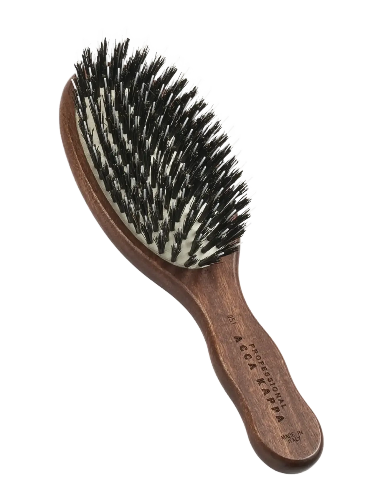 Acca Kappa - MINI OVAL BRUSH - KOTIBEﾴ WOOD - 100% BOAR BRISTLES & NYLON MONOFILAMENT - udredningsbørster - brown - 2