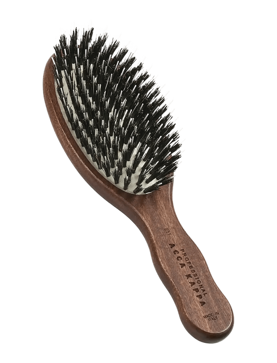Acca Kappa - MINI OVAL BRUSH - KOTIBEᄡ WOOD - 100% BOAR BRISTLES & NYLON MONOFILAMENT - udredningsbørster - brown - 2