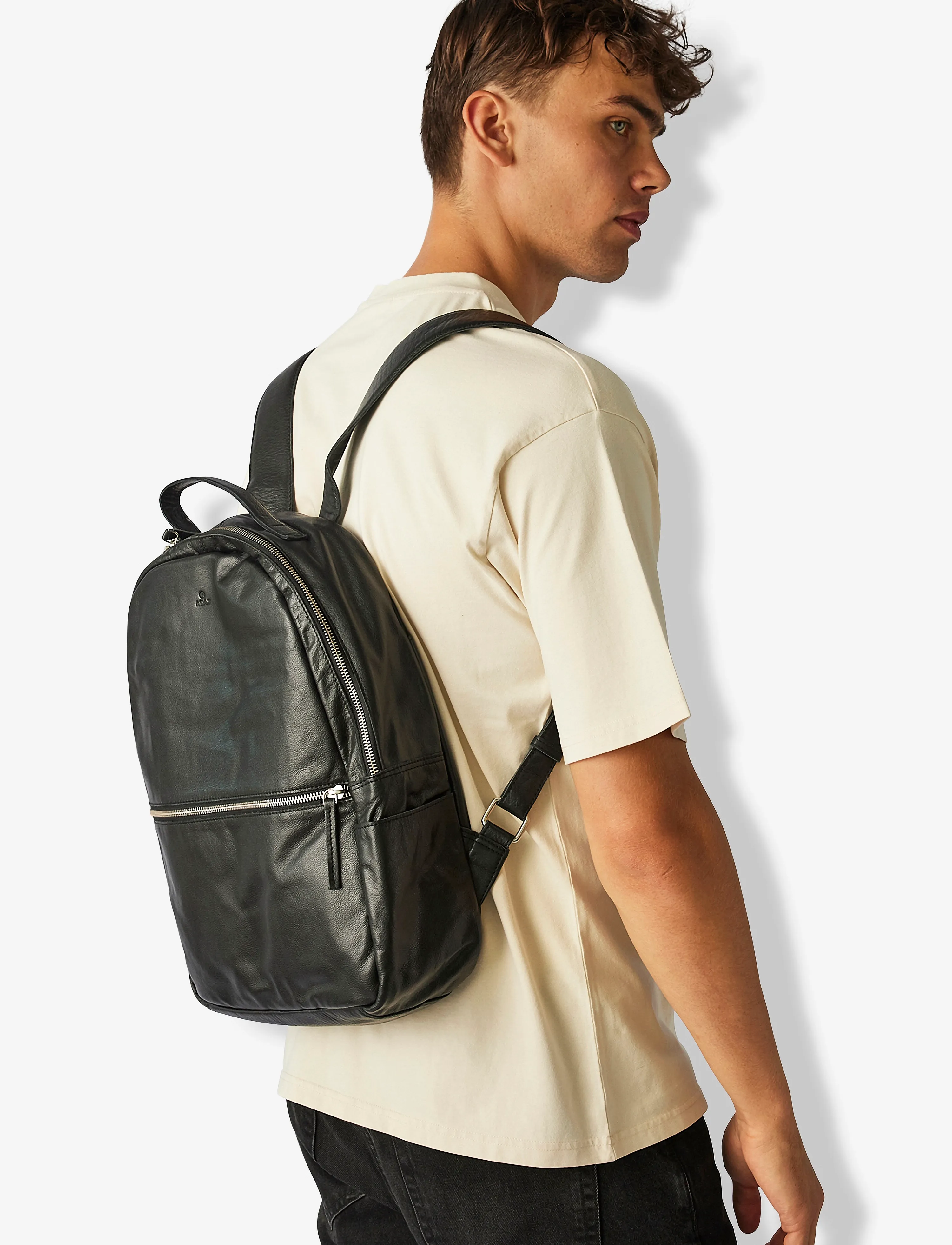 Adax Prato Backpack Calvin, Mænd, Rygsæk, Sort, Str: 31X40X12