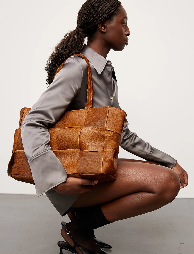 Adax - Molino braided handbag Olympia - shoppingväskor - caramel - 0