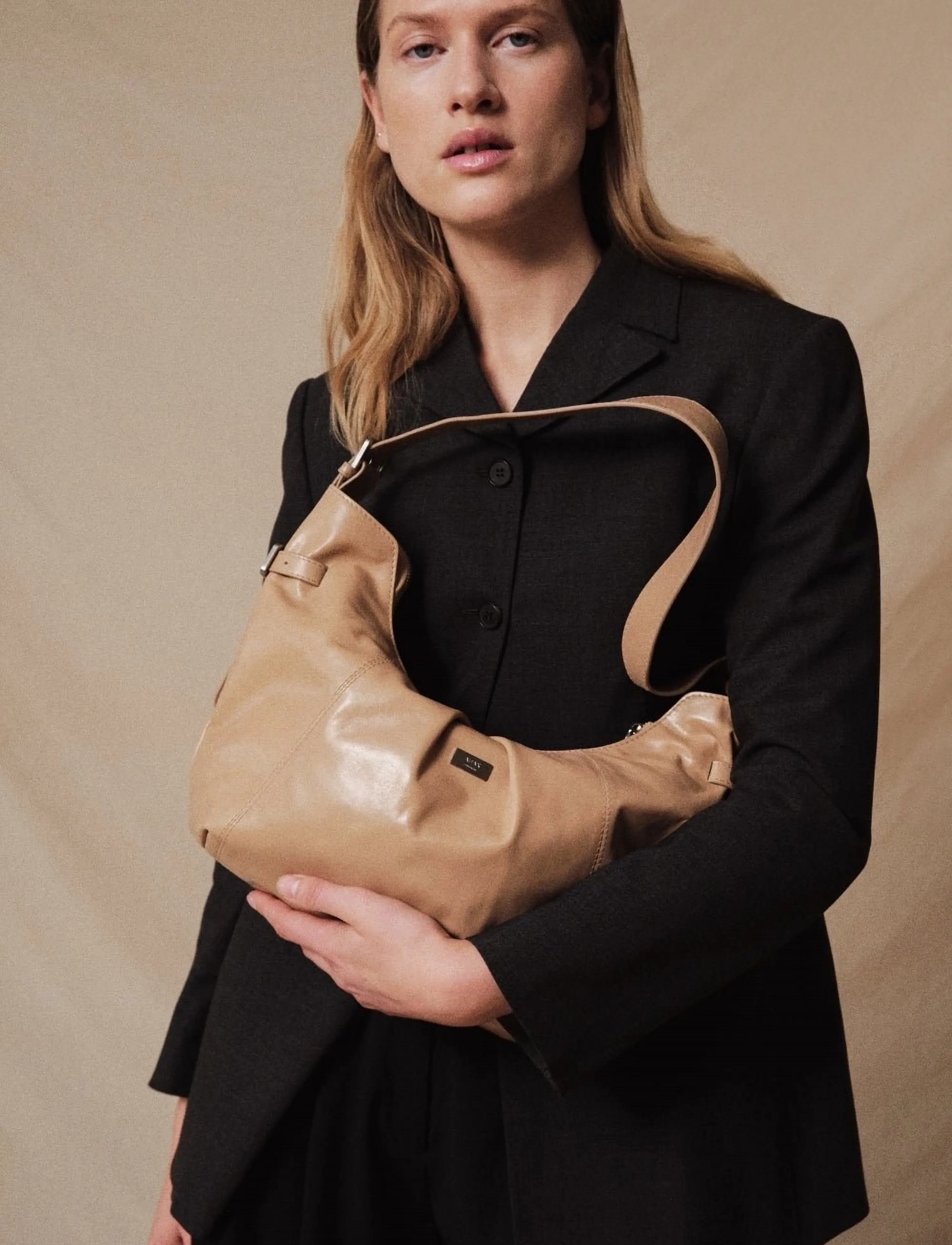 Adax Milano Shoulder Bag Pascale, Kvinder, Hobo Skuldertaske, Beige, Str: ONE SIZE