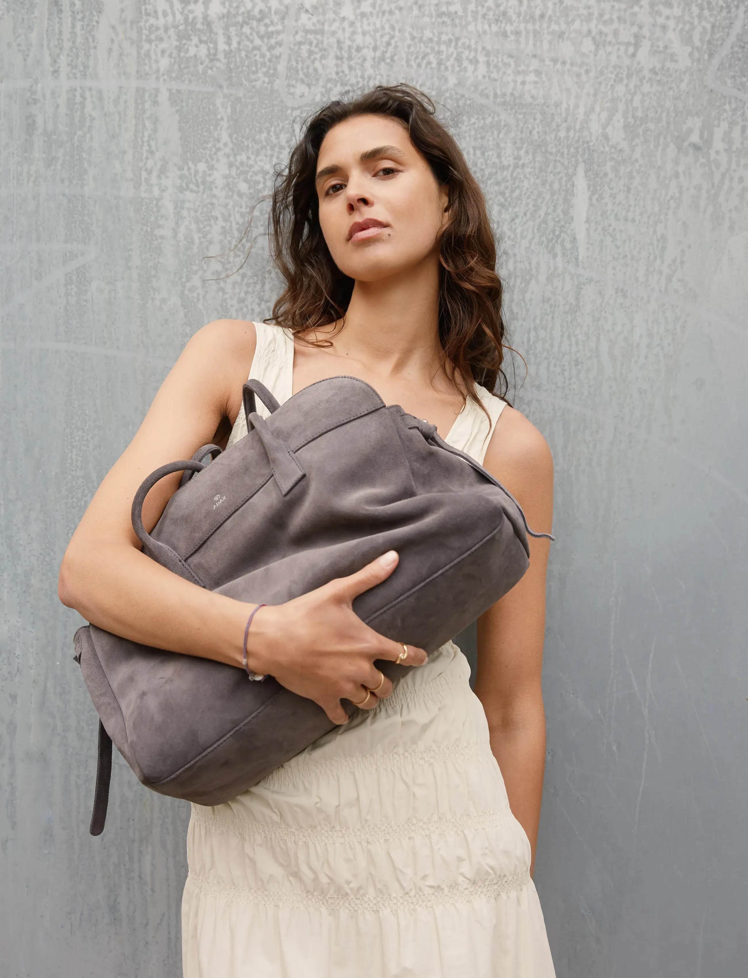 Adax Rozzano Shoulder Bag Vivienne, Kvinder, Ruskind Skuldertaske, Grå, Str: ONE SIZE