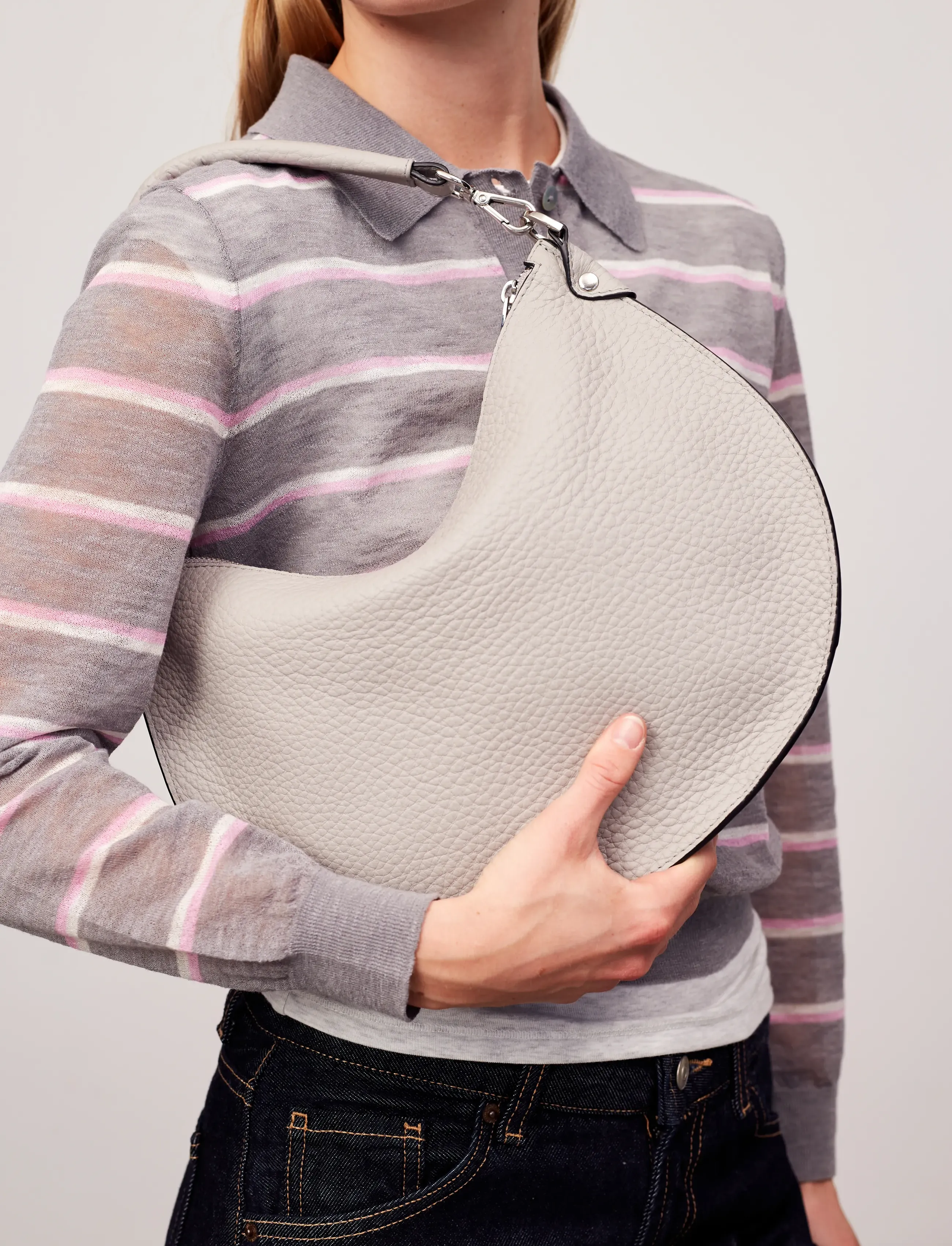 Adax Roma Shoulder Bag Siri, Kvinder, Hobo Skuldertaske, Grå, Str: ONE SIZE