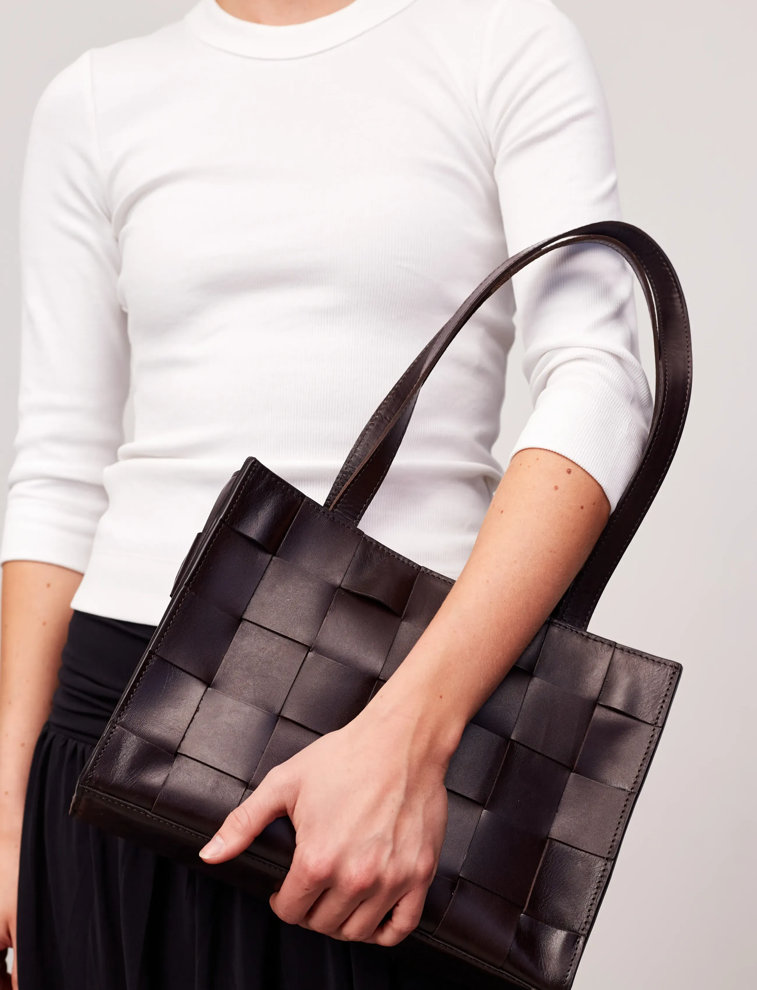 Adax Limona Handbag Gunilla, Kvinder, Flettet Håndtaske, Brun, Str: ONE SIZE