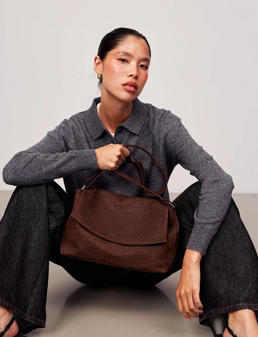 Adax - Capri shoulder bag Kelly - moetrendid - chocolate - 0
