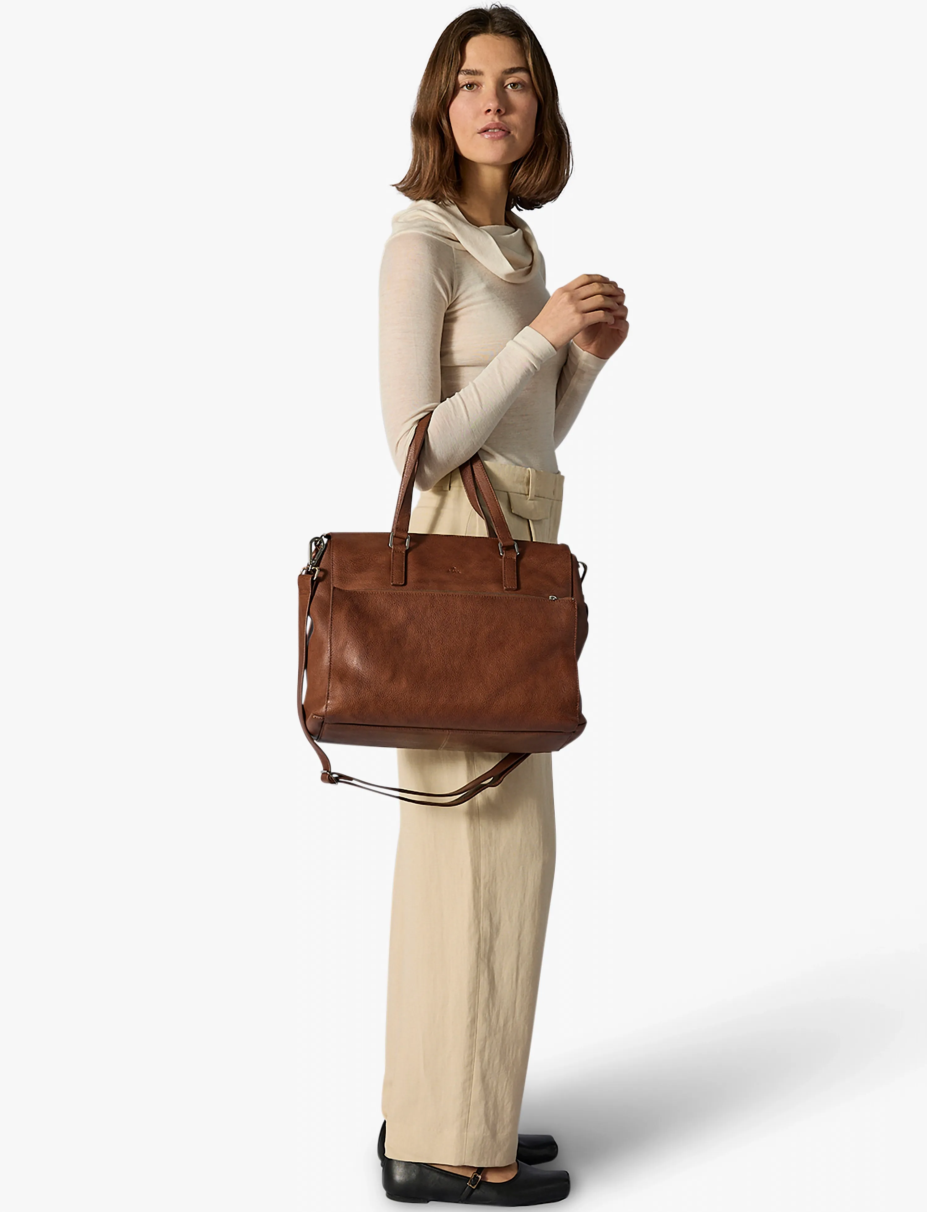 Adax Napoli Working Bag Malika 14", Kvinder, Computertaske, Brun, Str: ONE SIZE