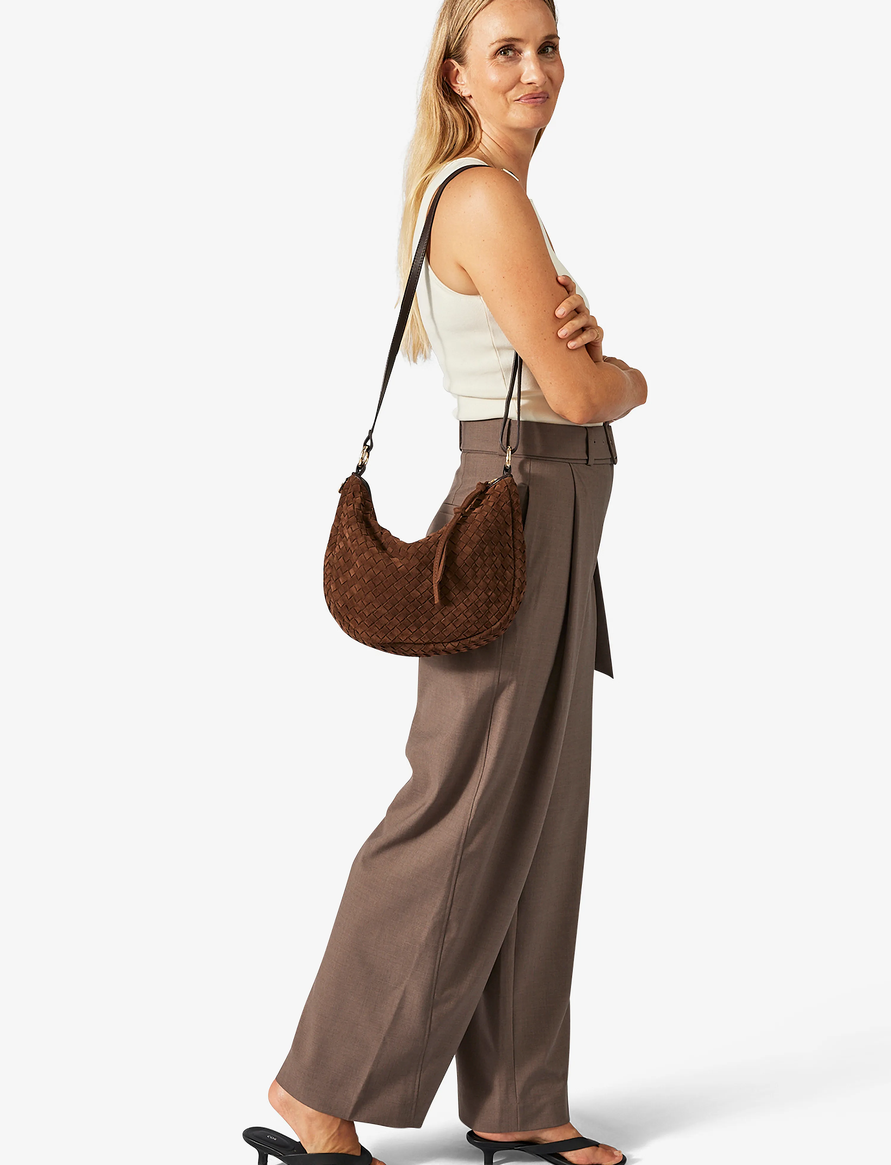 Adax Rozzano Marlin Braided, One Size, Bags, Braun - Small Shoulder Bags-crossbody Frauen