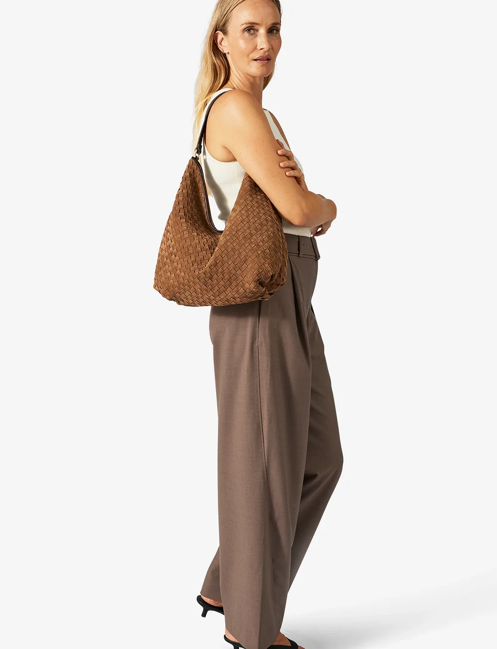 Adax - Rozzano Mindy braided - shoppingväskor - latte - 5