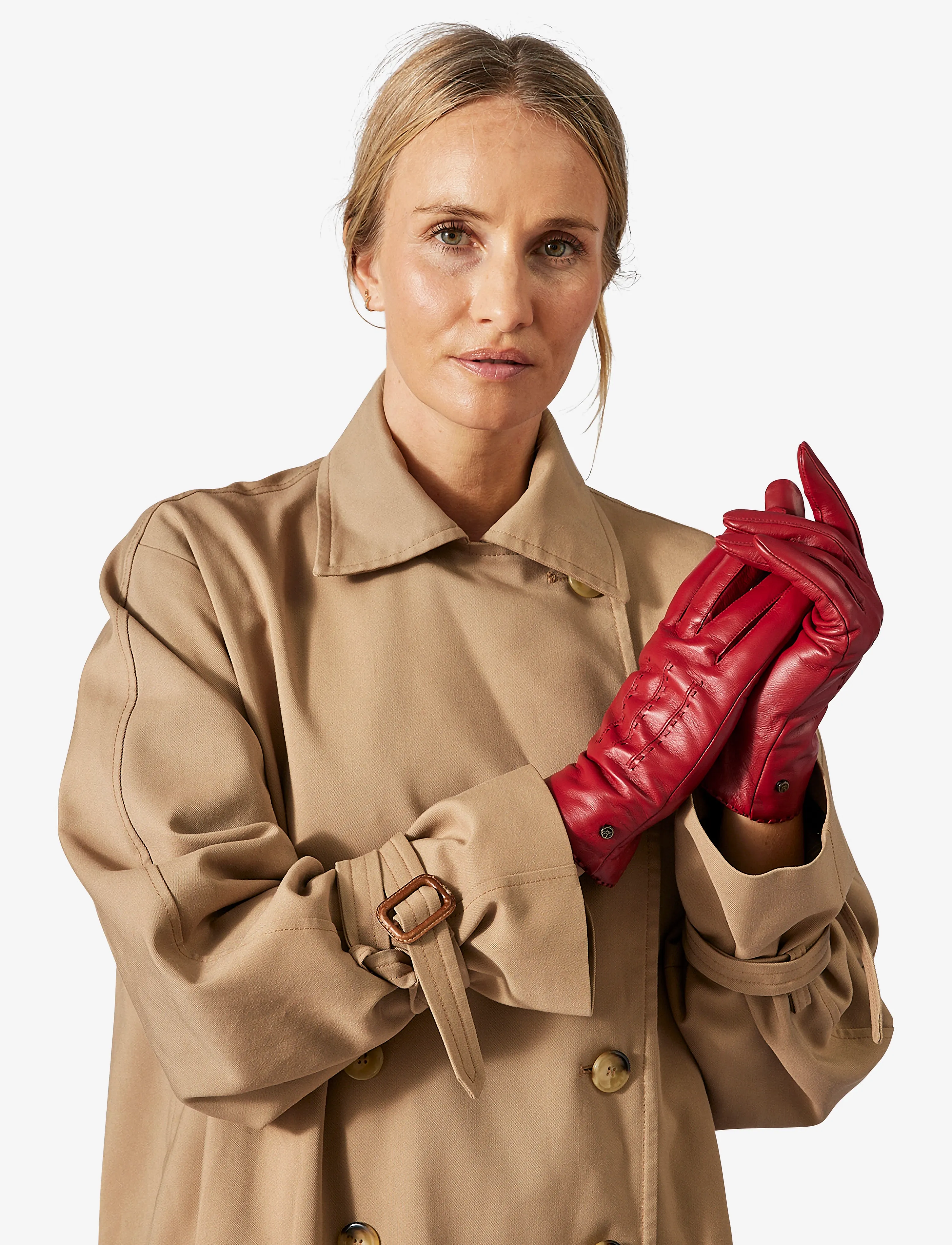 Adax Glove Sisse, M, Gloves, Rot - Finger Frauen