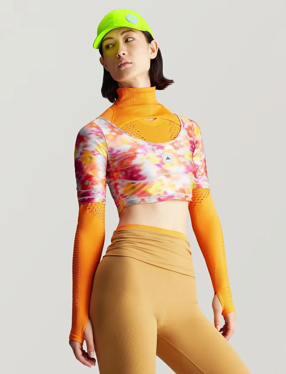 adidas by Stella McCartney - aSMC CROP - t-shirts - activgold/reapnk/clea - 0