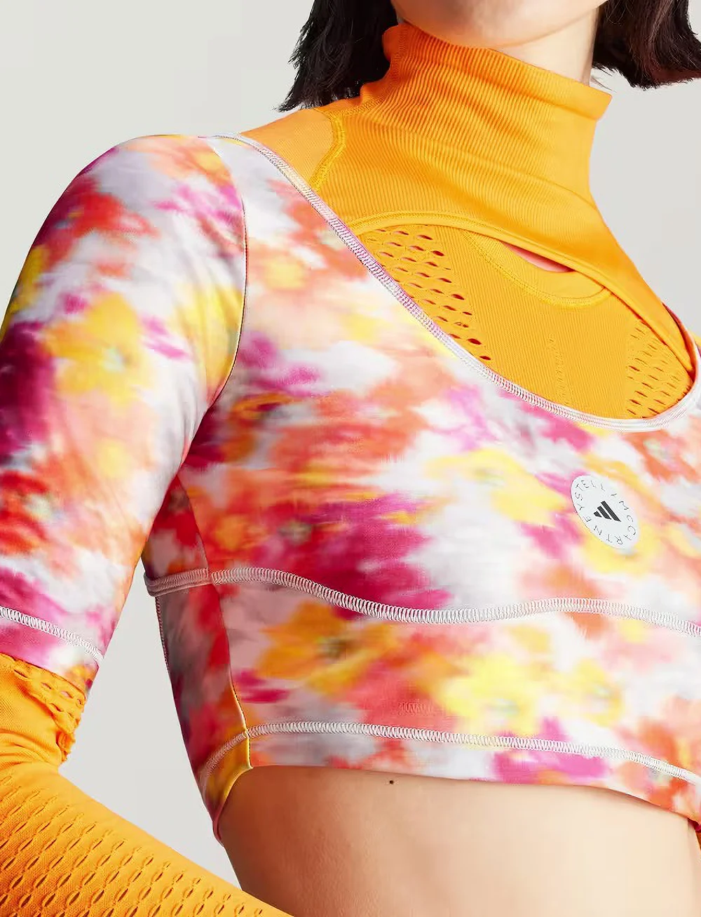 adidas by Stella McCartney - aSMC CROP - t-shirts - activgold/reapnk/clea - 4