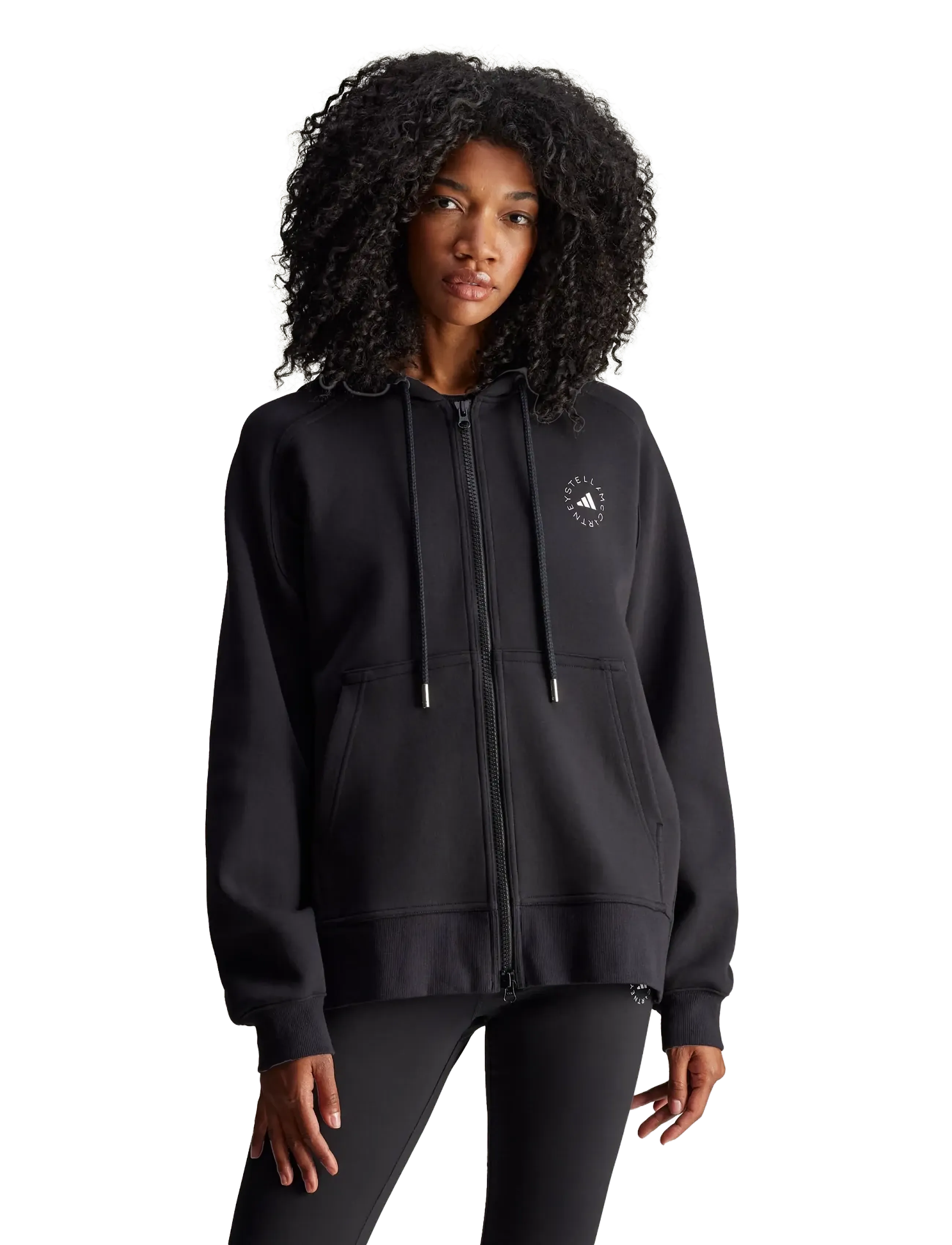 adidas by Stella McCartney - aSMC FZ HOODIE - overdele - black/white - 3