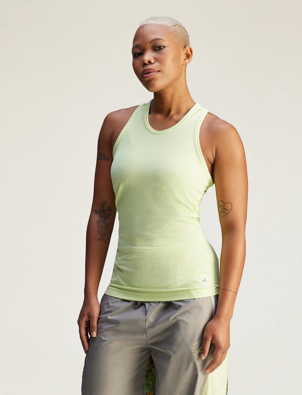 adidas by Stella McCartney - aSMC Rib Tank - linnen - halo - 0