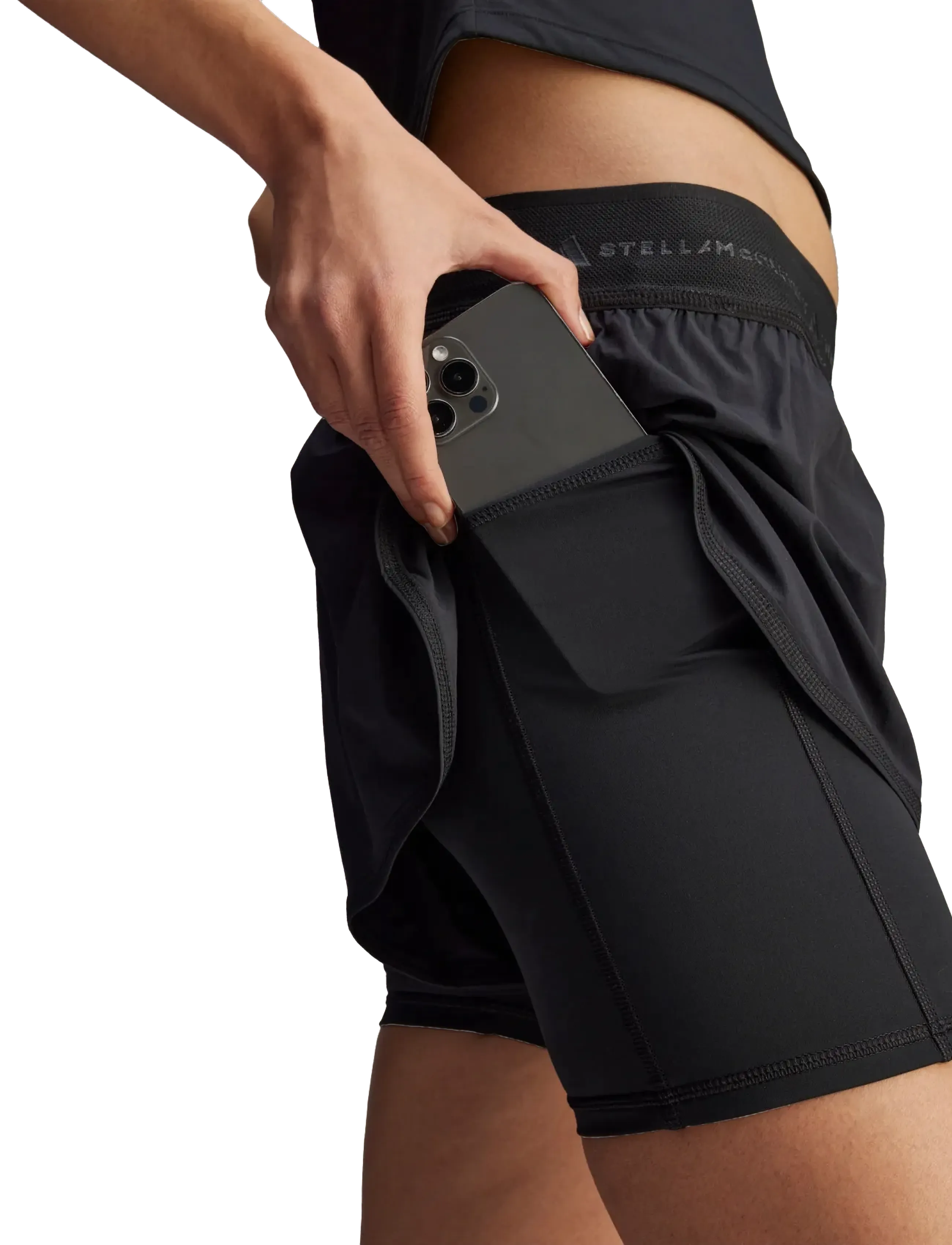adidas by Stella McCartney - aSMC TPR 2IN1S - shorts - black - 2