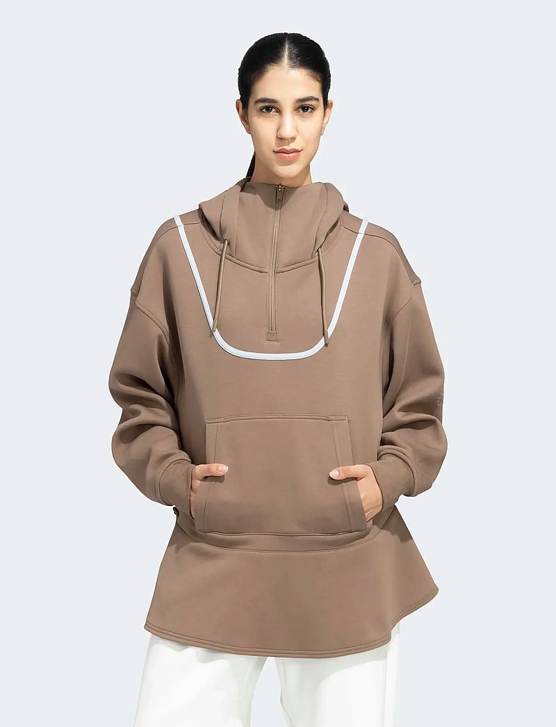 adidas by Stella McCartney - aSMC PEPLUM HD - kapuutsiga dressipluusid - brnmos - 0