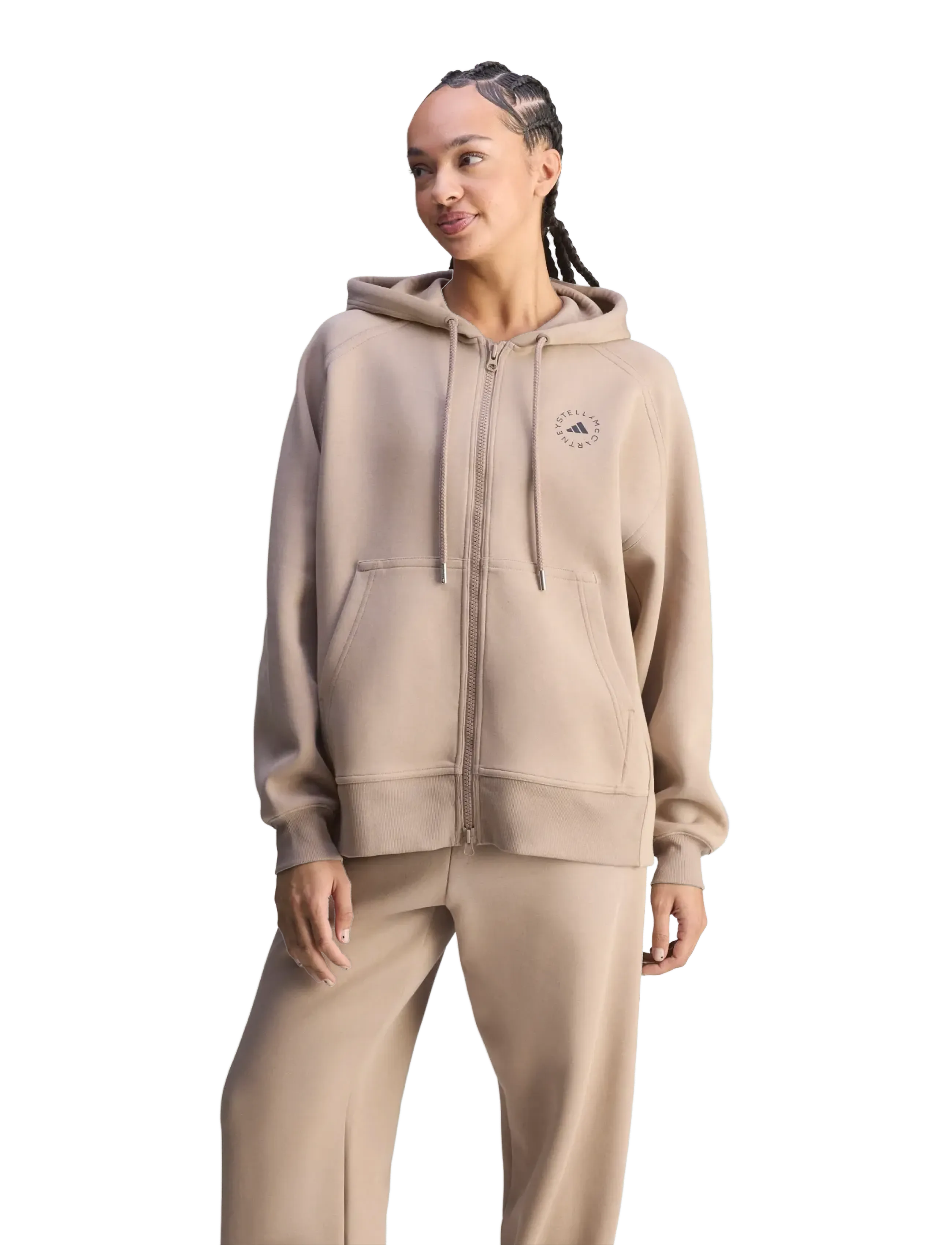 adidas by Stella McCartney aSMC FZ HOODIE - adidas by Stella McCartney - CHABRN / beige