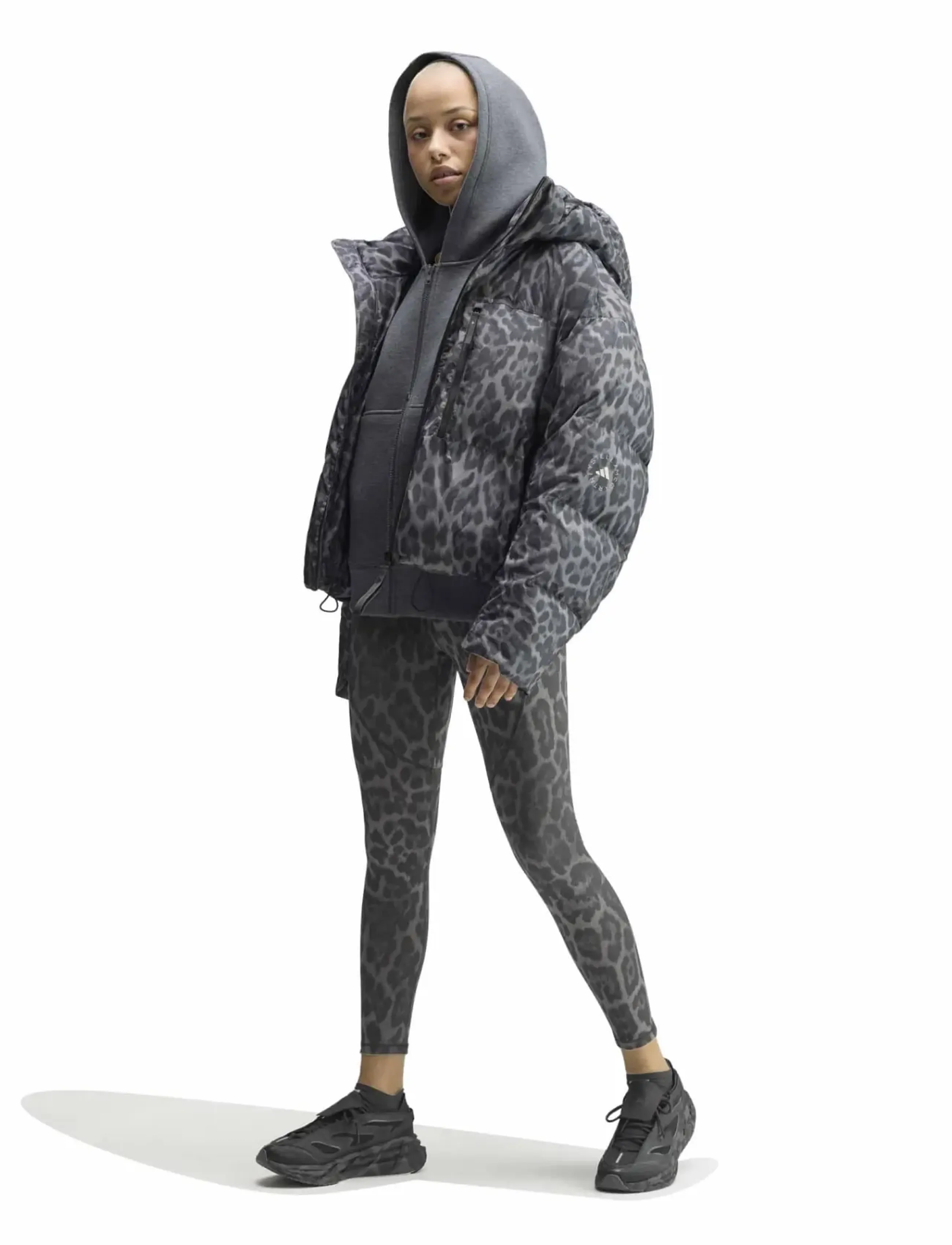 adidas by Stella McCartney - aSMC SHRT PUF P - dovgry/carbon - 3