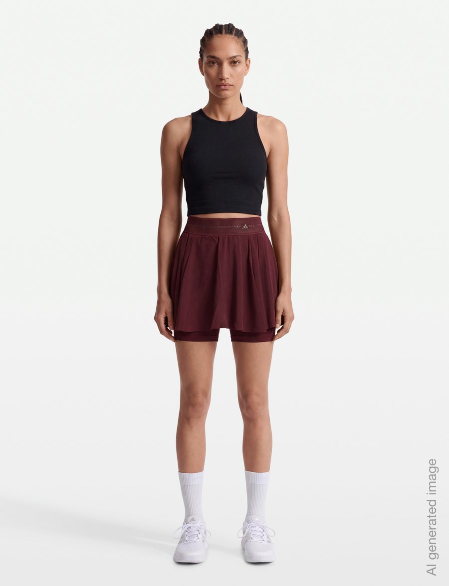 adidas by Stella McCartney - aSMC PLTD SKORT - spódnico spodnie - maroon - 0