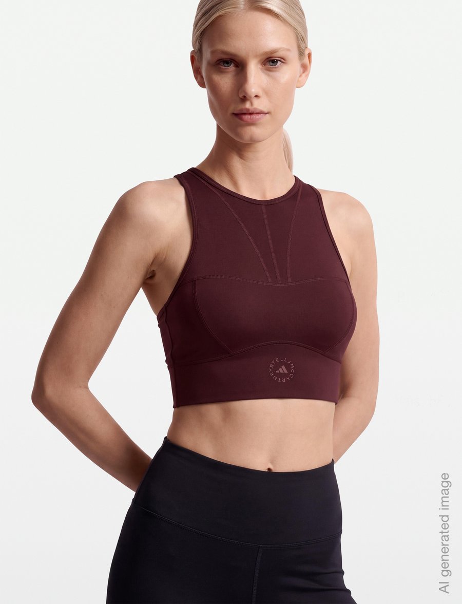 adidas by Stella McCartney - aSMC TPR CR TOP - crop-tops - maroon - 3