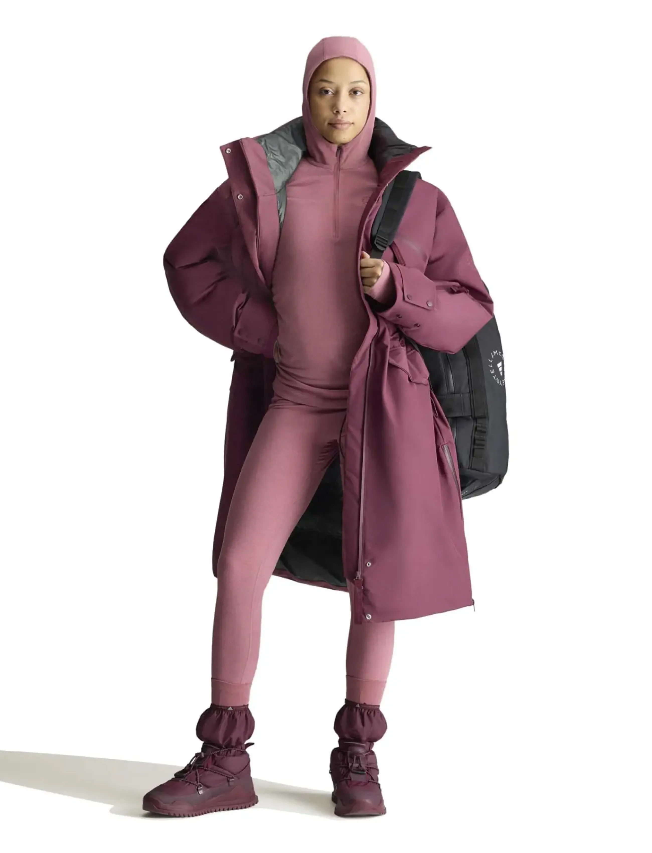 adidas by Stella McCartney - aSMC LONG PUFFA - daunenjacken - maroon - 3