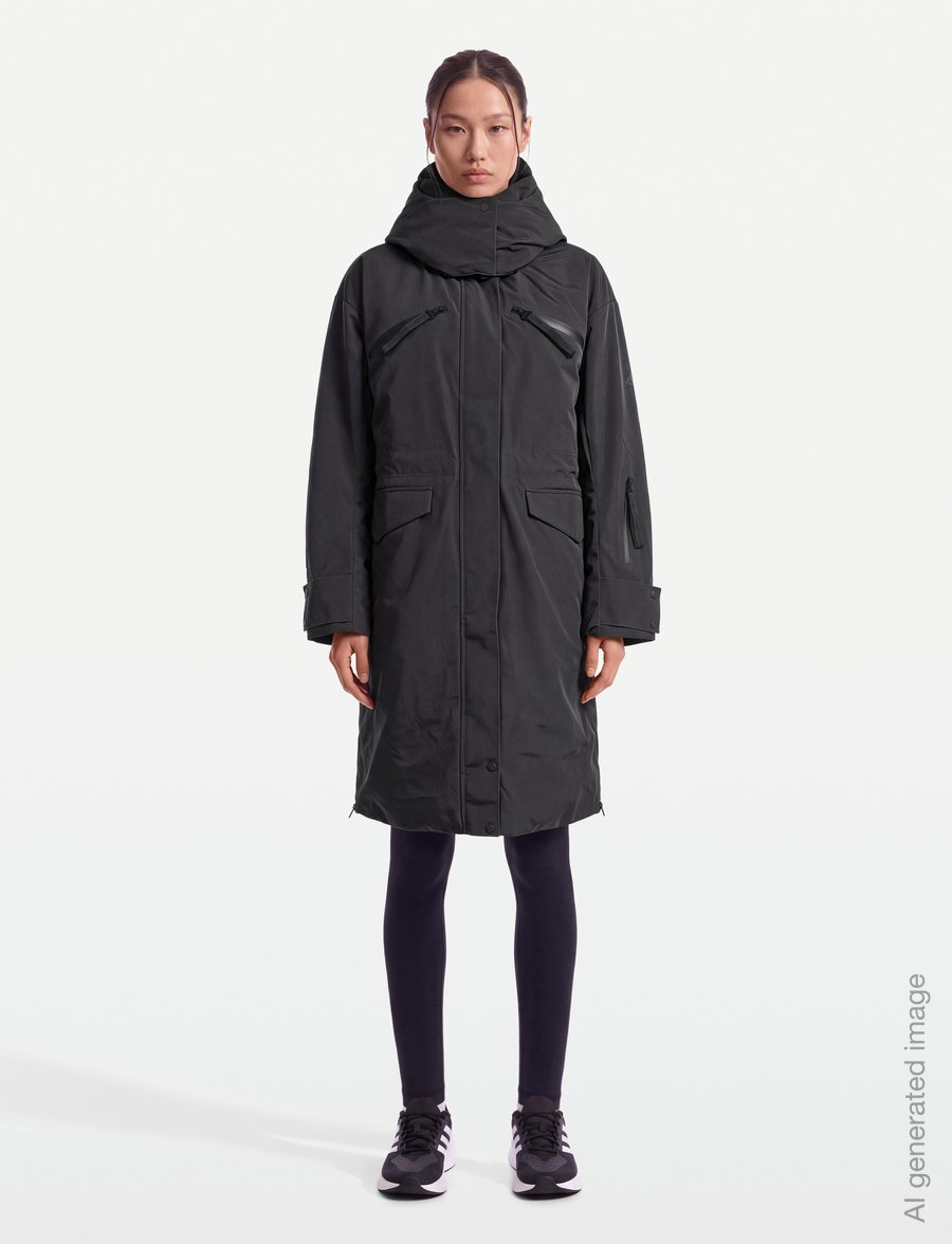 adidas by Stella McCartney - aSMC LONG PUFFA - sulejoped ja voodriga joped - carbon - 0