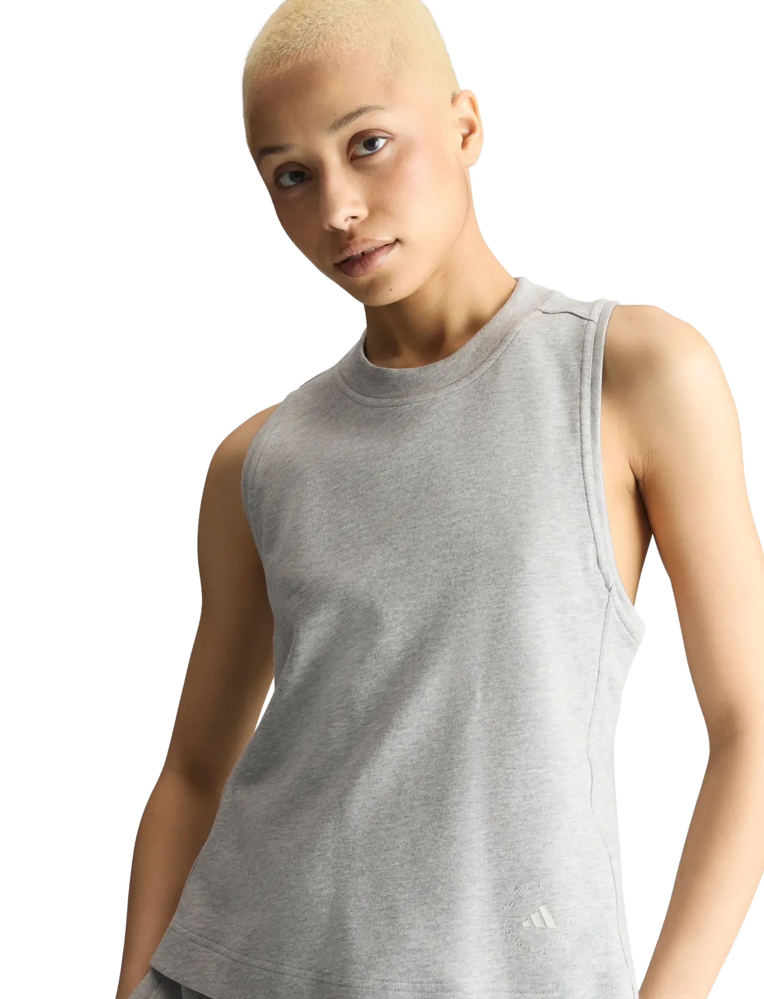 adidas by Stella McCartney - aSMC LOGO TK - tank tops - mgreyh/orbgry - 4