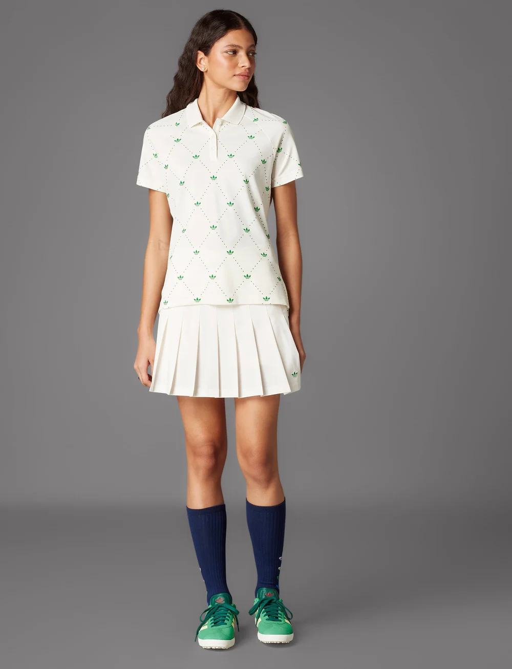 adidas Golf Originals - F Nvlty Polo W - toppe & t-shirts - cwhite/green - 0