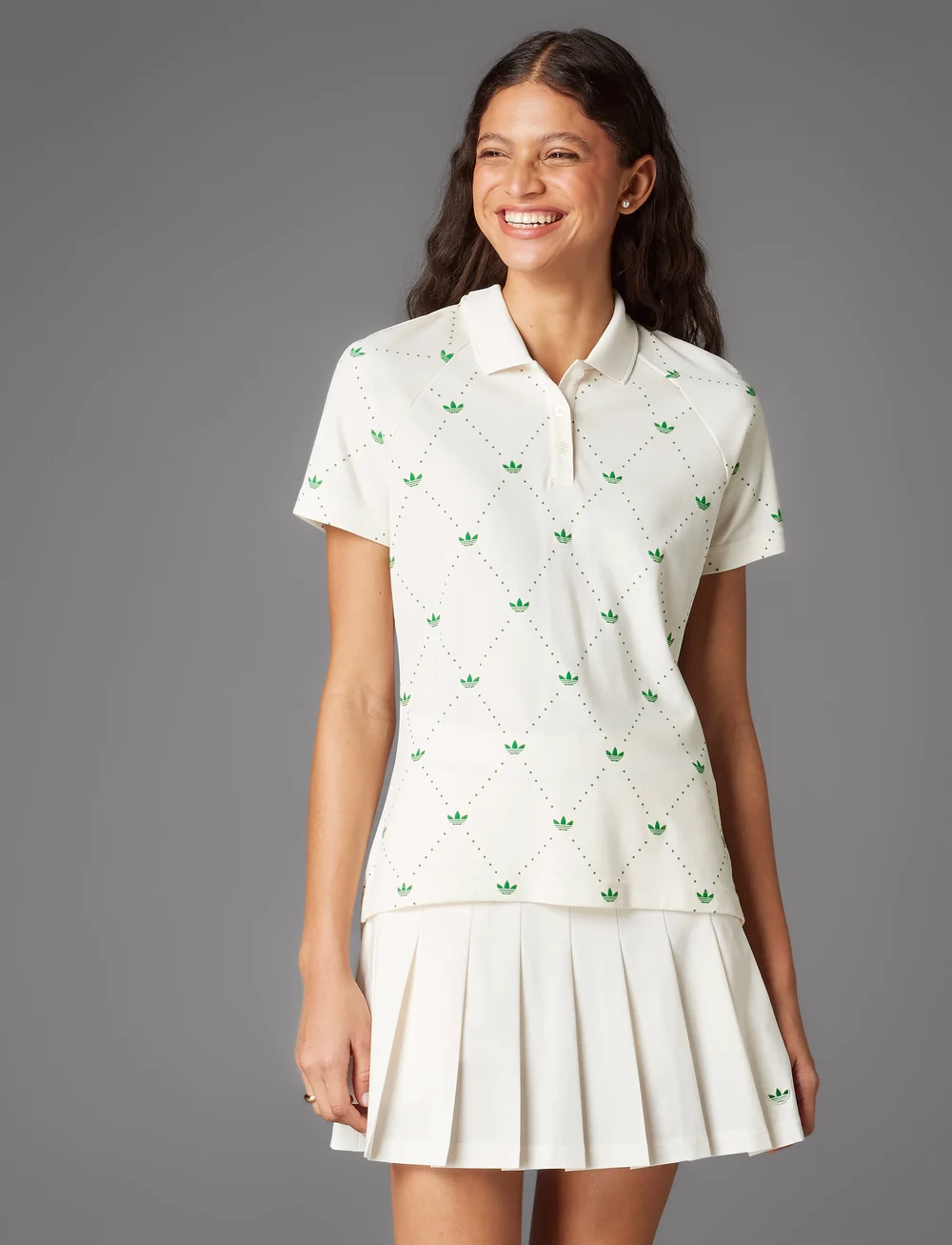 adidas Golf Originals - F Nvlty Polo W - toppe & t-shirts - cwhite/green - 3