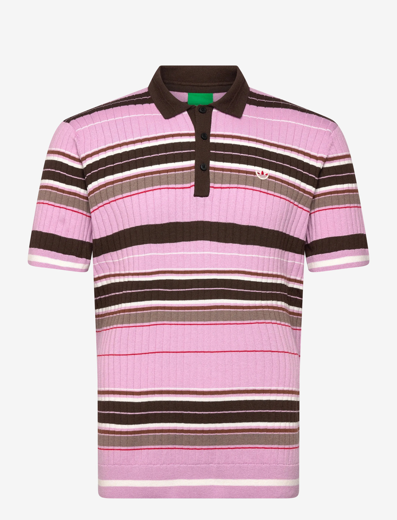 adidas Golf Originals - MR Stripe Polo - toppe & t-shirts - blilil/dbrown - 0