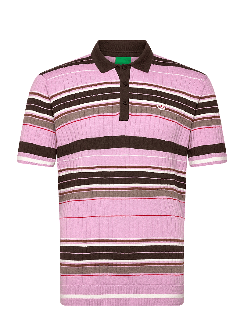 adidas Golf Originals - MR Stripe Polo - toppe & t-shirts - blilil/dbrown - 0