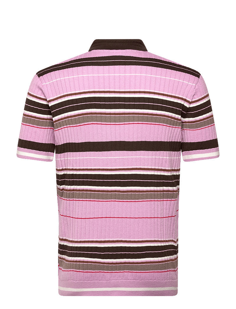 adidas Golf Originals - MR Stripe Polo - toppe & t-shirts - blilil/dbrown - 1