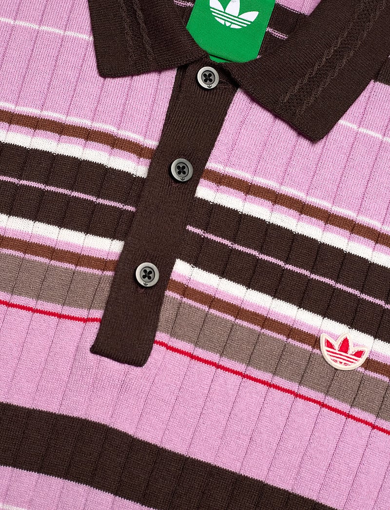 adidas Golf Originals - MR Stripe Polo - toppe & t-shirts - blilil/dbrown - 2