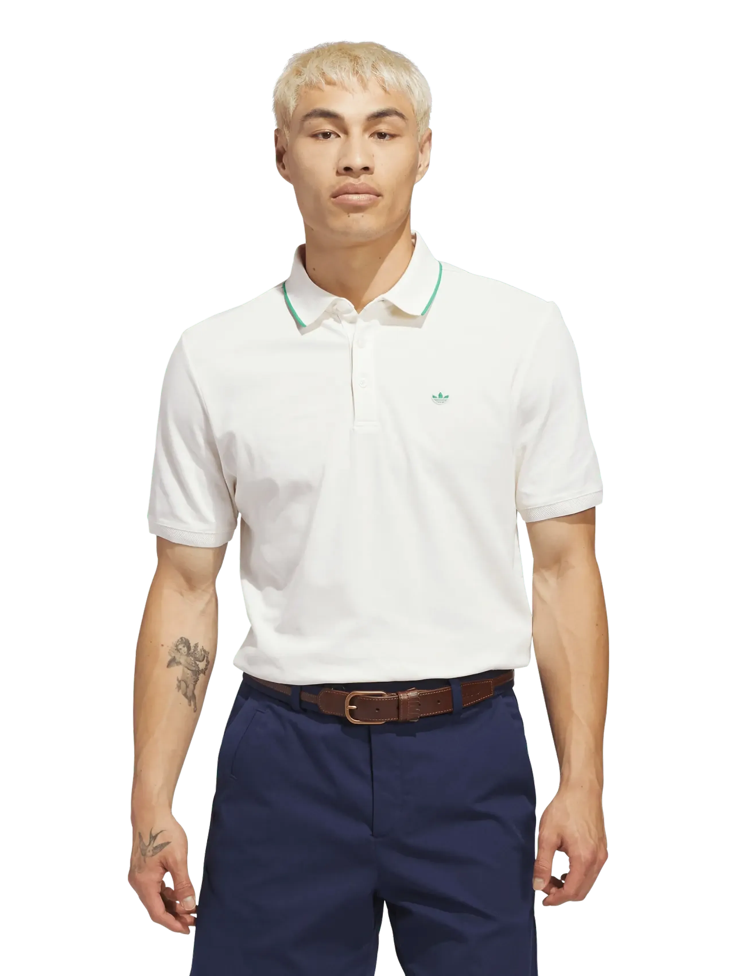 adidas Golf Originals - F Solid Polo LC - toppe & t-shirts - cwhite/cougrn - 2