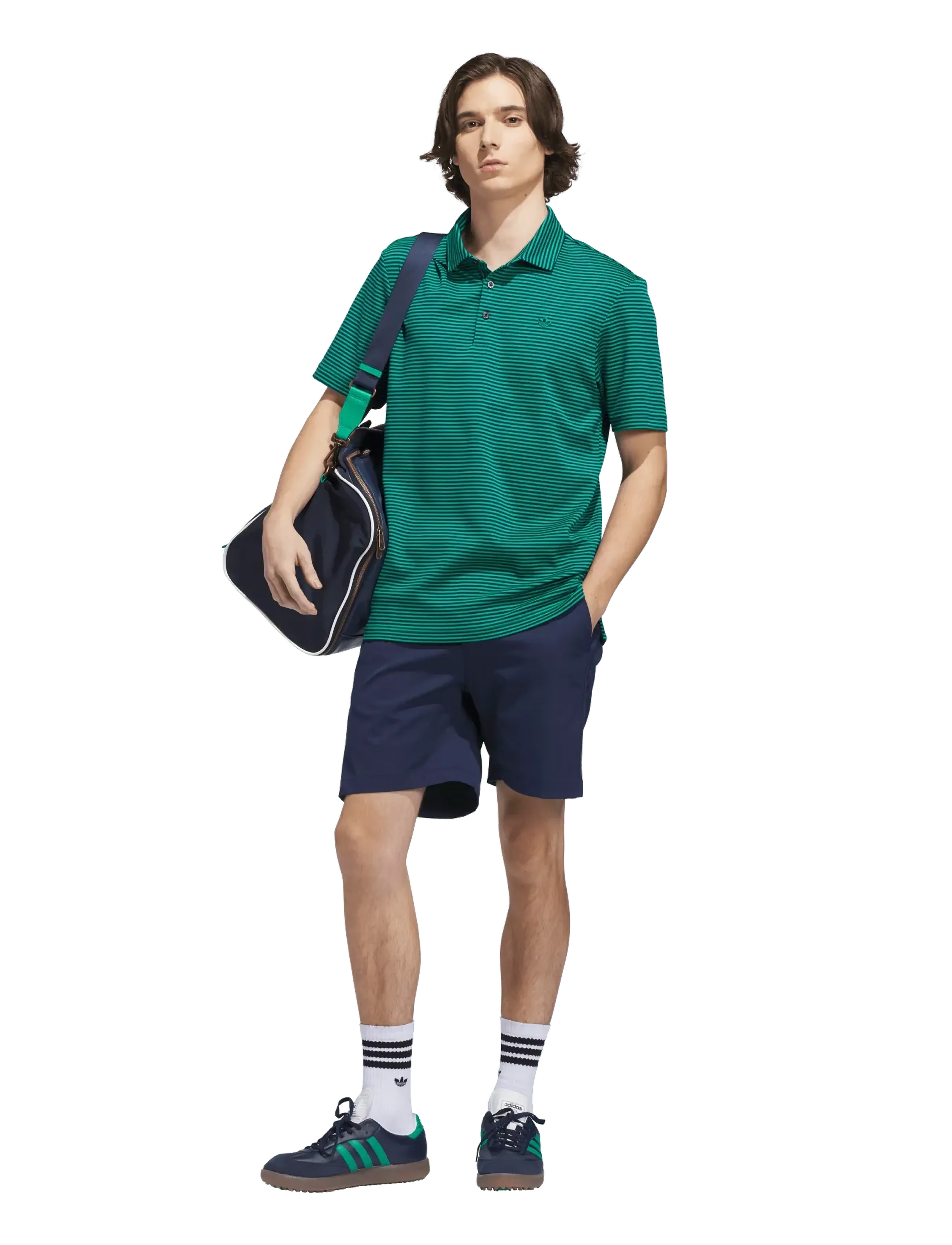 adidas Golf Originals - MR Stripe Polo2 - toppe & t-shirts - cougrn/nindig - 0
