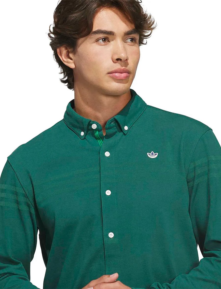 adidas Golf Originals - S LS Button Up - alussärgid ja t-särgid - cgreen - 4