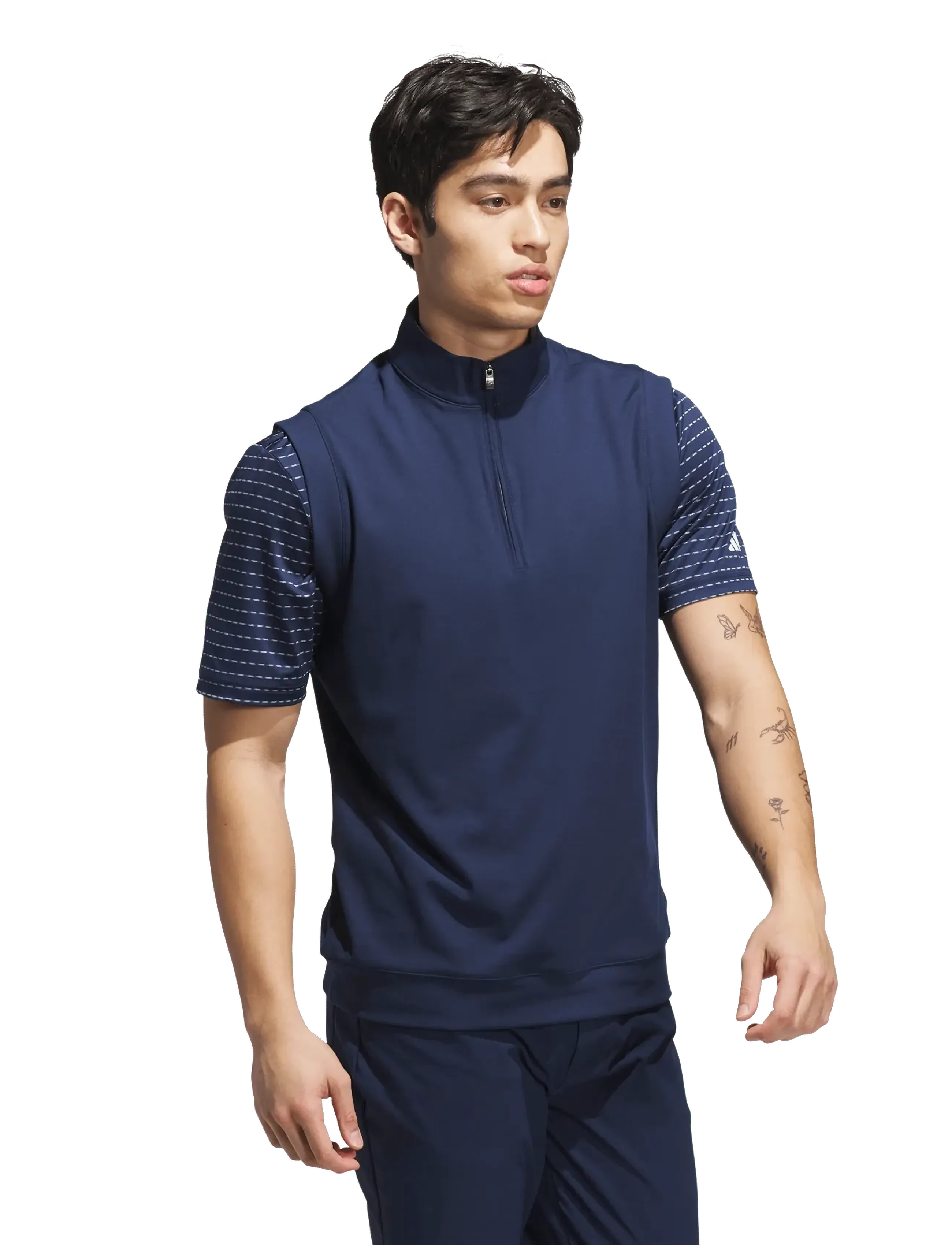 adidas Golf Ult Cls Qz Vst, Mænd, Kvart Lynlås Vest, Navy, Str: M