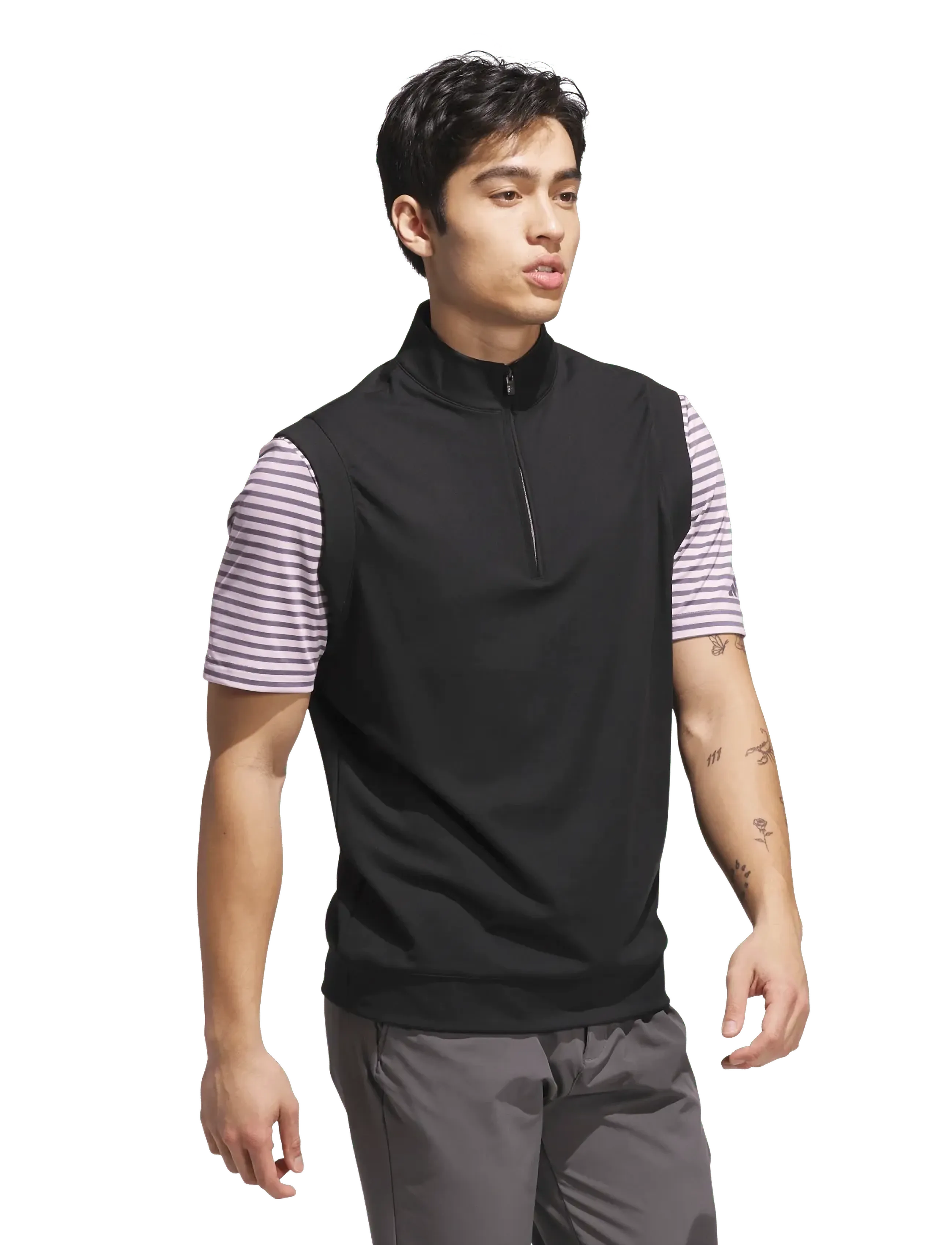 adidas Golf Ult Cls Qz Vst, Mænd, Kvart Lynlås Vest, Sort, Str: XXL