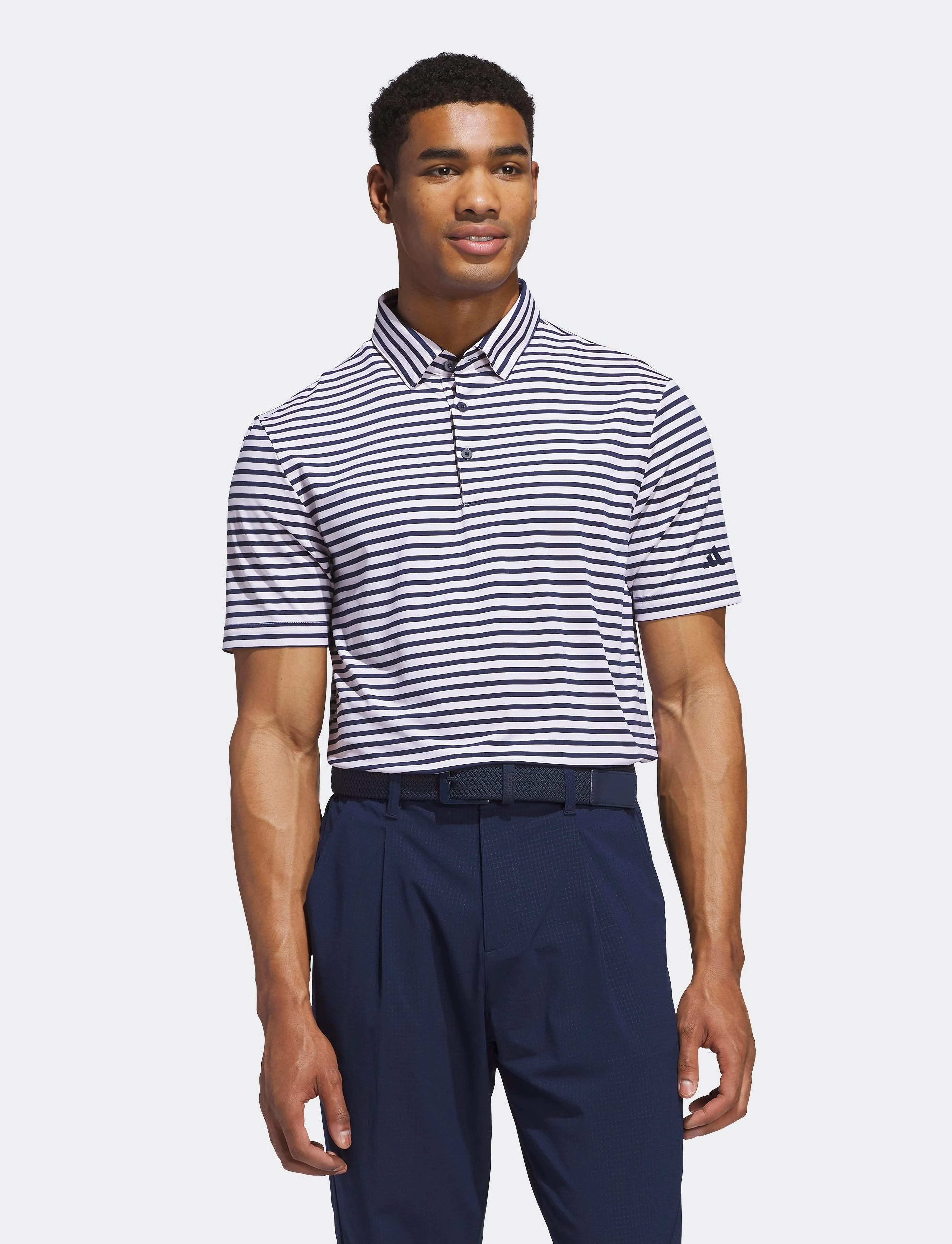 adidas Golf ULT STRIPE POLO - Streetstyle - WHITE/CONAVY / navy