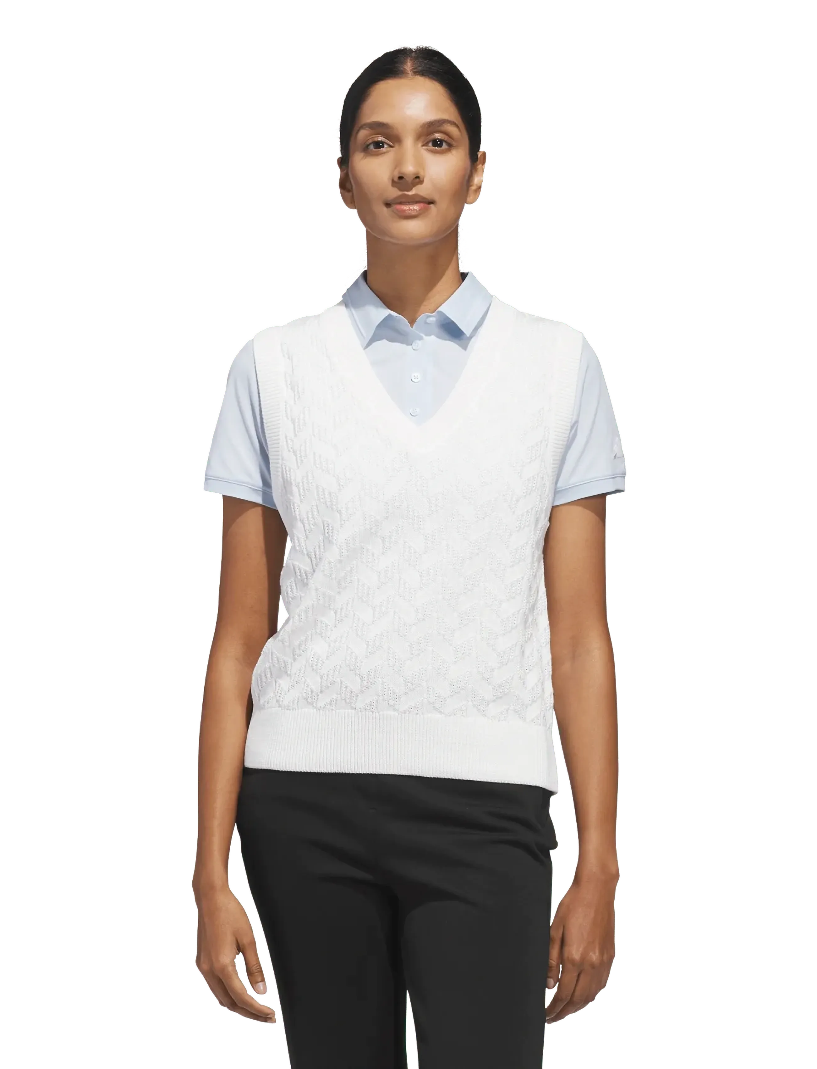 adidas Golf - W ULTT KNT VST - outerwear - white - 3