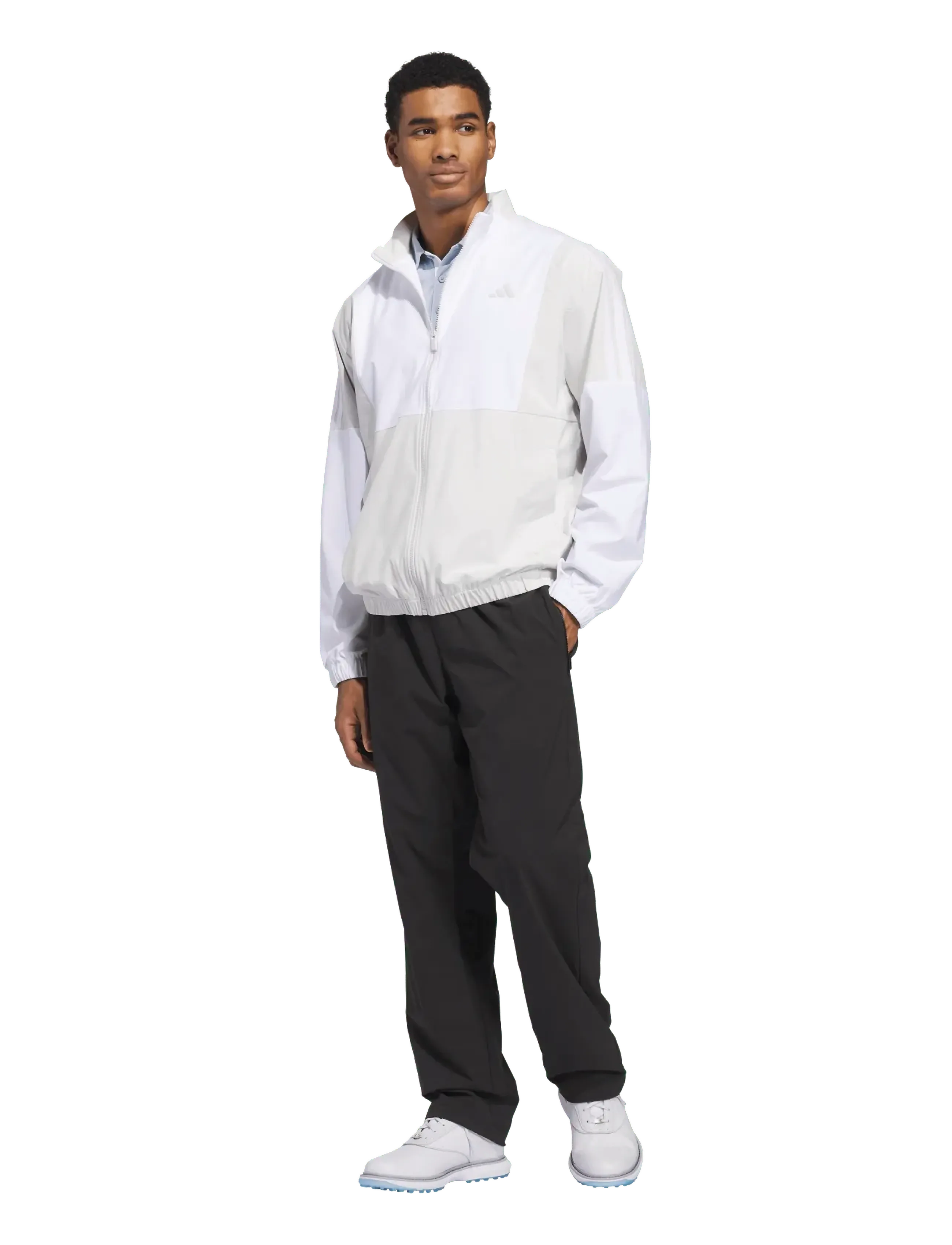adidas Golf Btc Windbreaker, Mænd, Farveblok Windbreaker Jakke, Hvid, Str: XXL