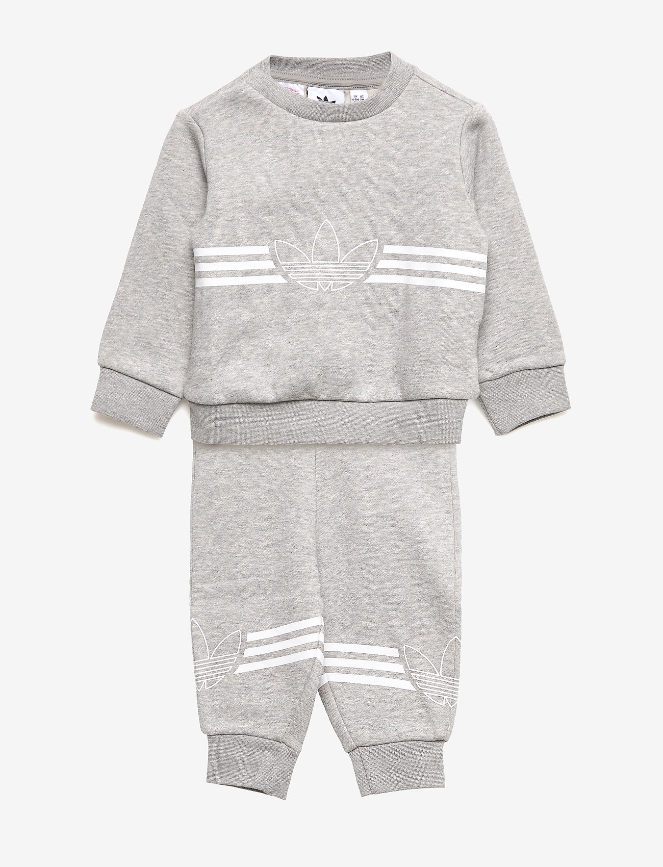 adidas Originals - OUTLINE CREW - mgreyh/white - 0