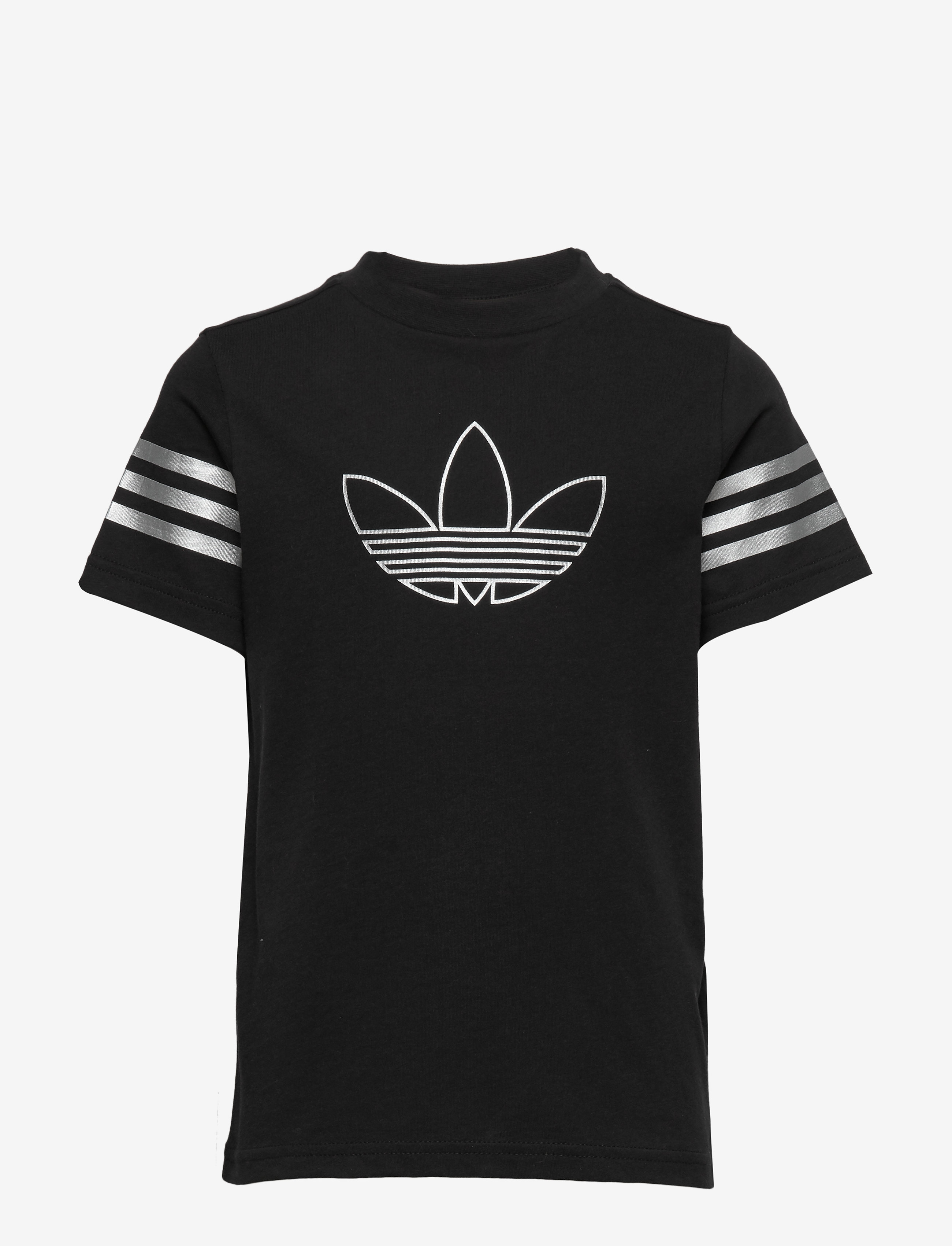 adidas Originals - OUTLINE TEE - black/white/silvmt - 0