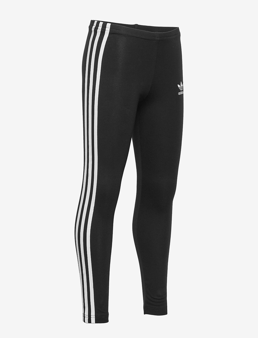 Adidas black top leggings white stripes