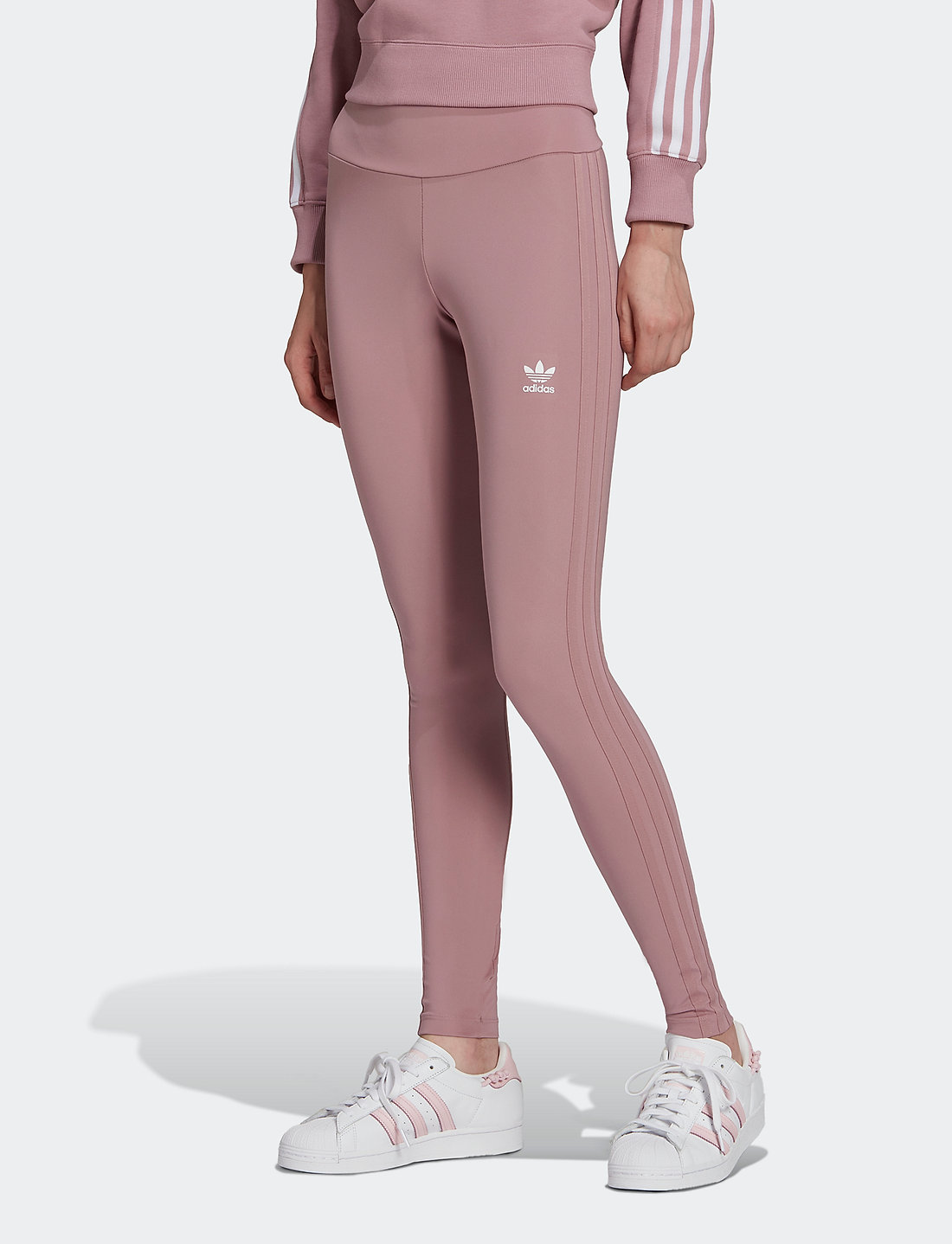 Adidas trainers top pink stripes