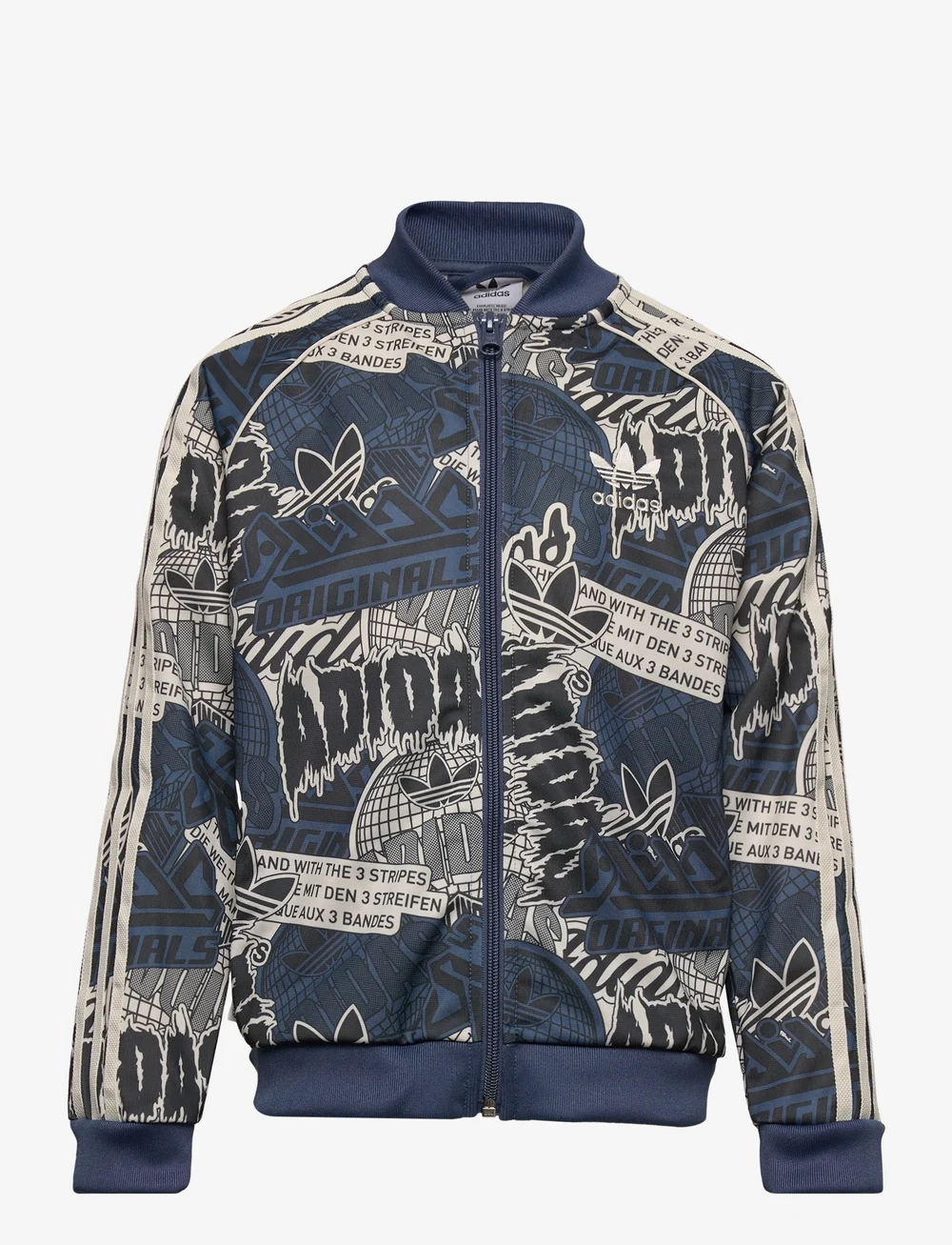 Adidas track top denim sweatshirt