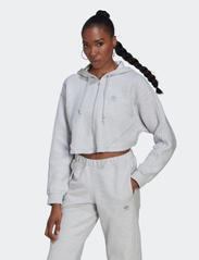 adidas Originals - Crop Full-Zip Loungewear Hoodie - hættetrøjer - lgreyh - 2
